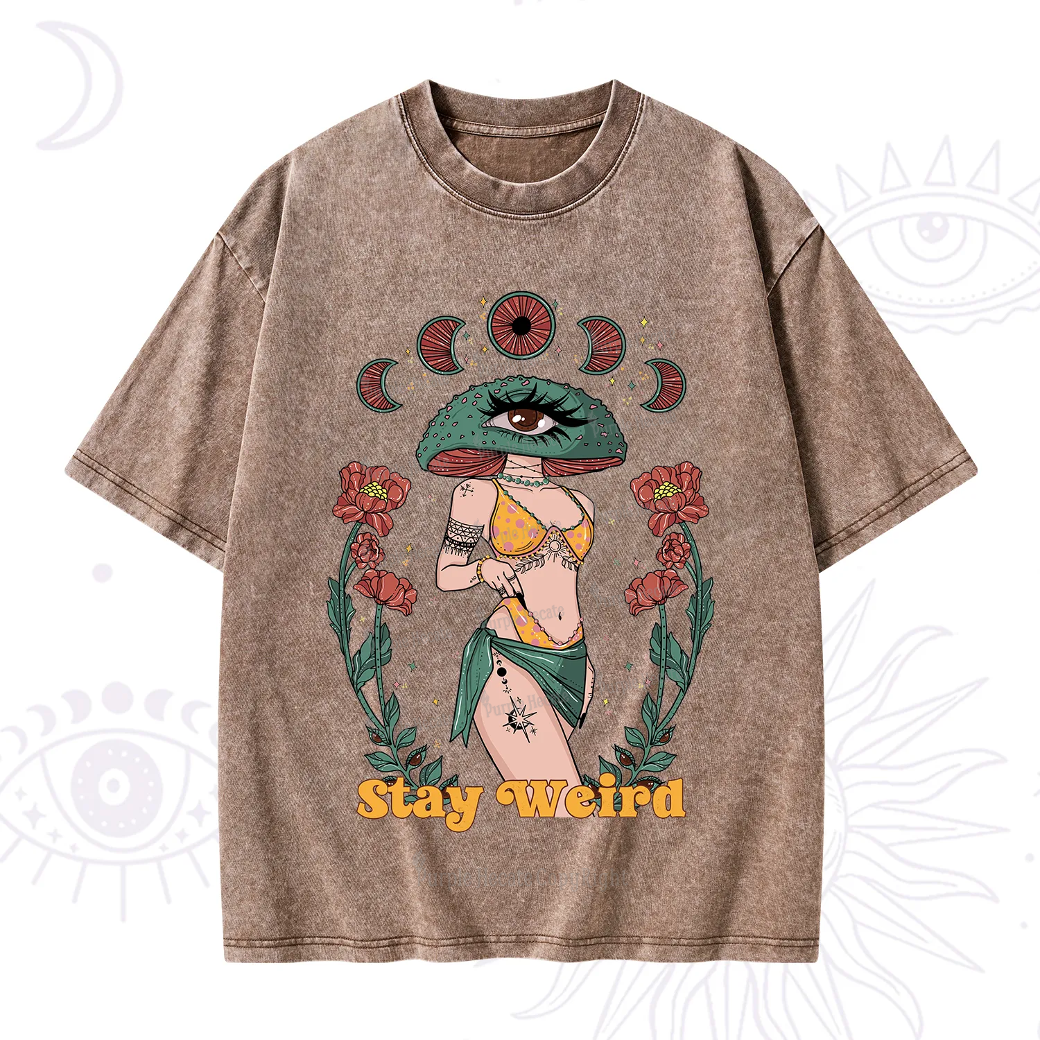 Purplehecate Stay Weird Washed T-Shirt