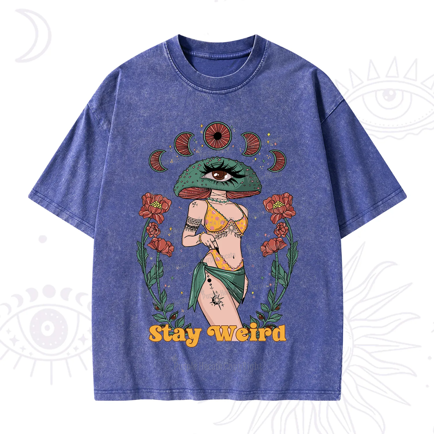 Purplehecate Stay Weird Washed T-Shirt