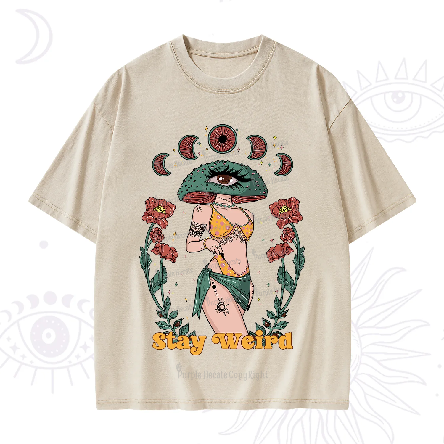 Purplehecate Stay Weird Washed T-Shirt