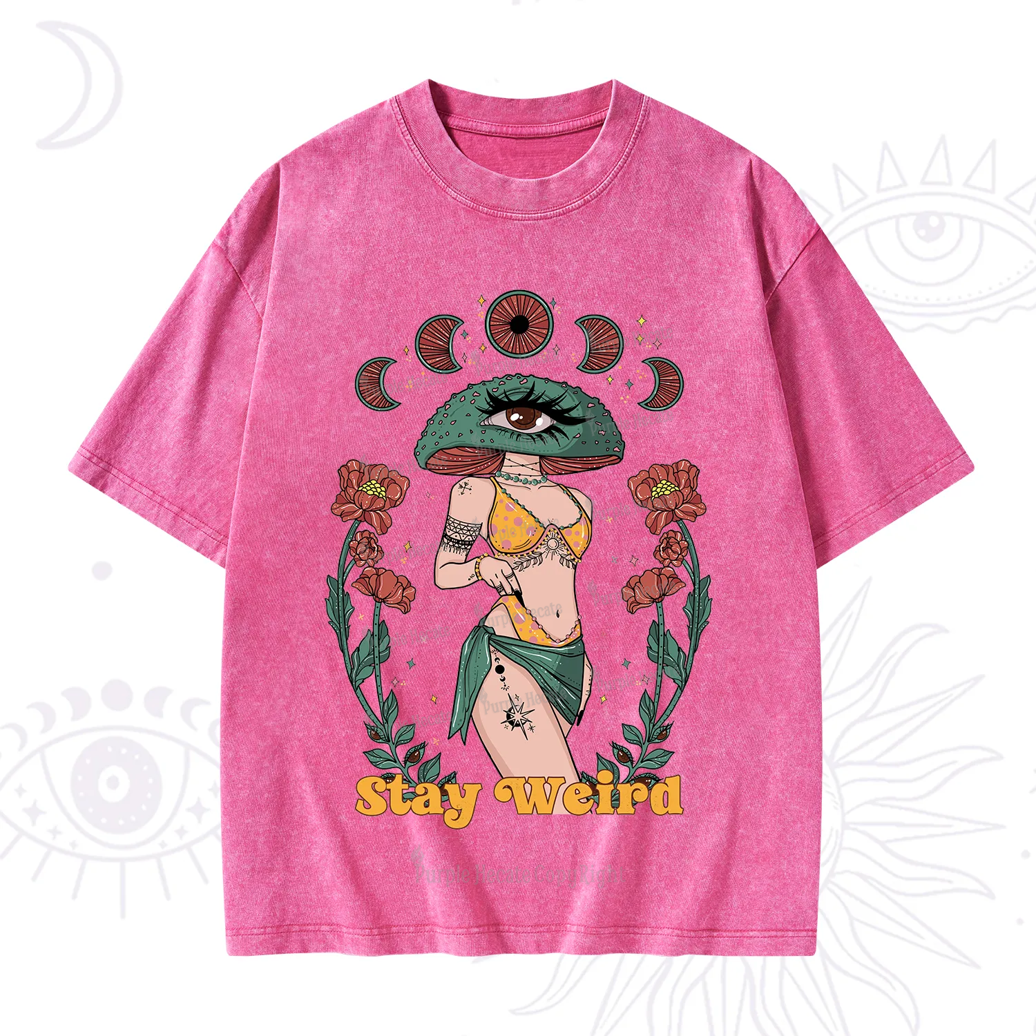 Purplehecate Stay Weird Washed T-Shirt