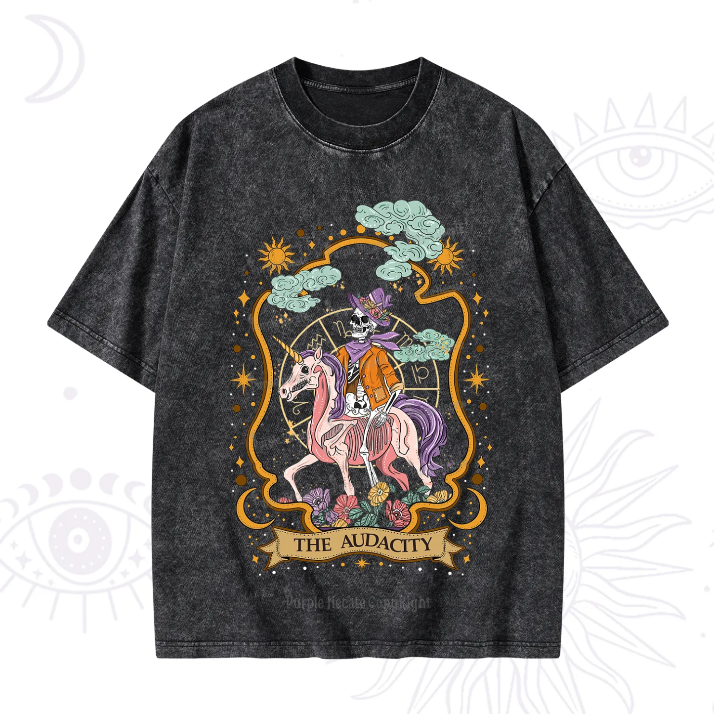 Purplehecate The Audacity Skeleton Washed T-Shirt