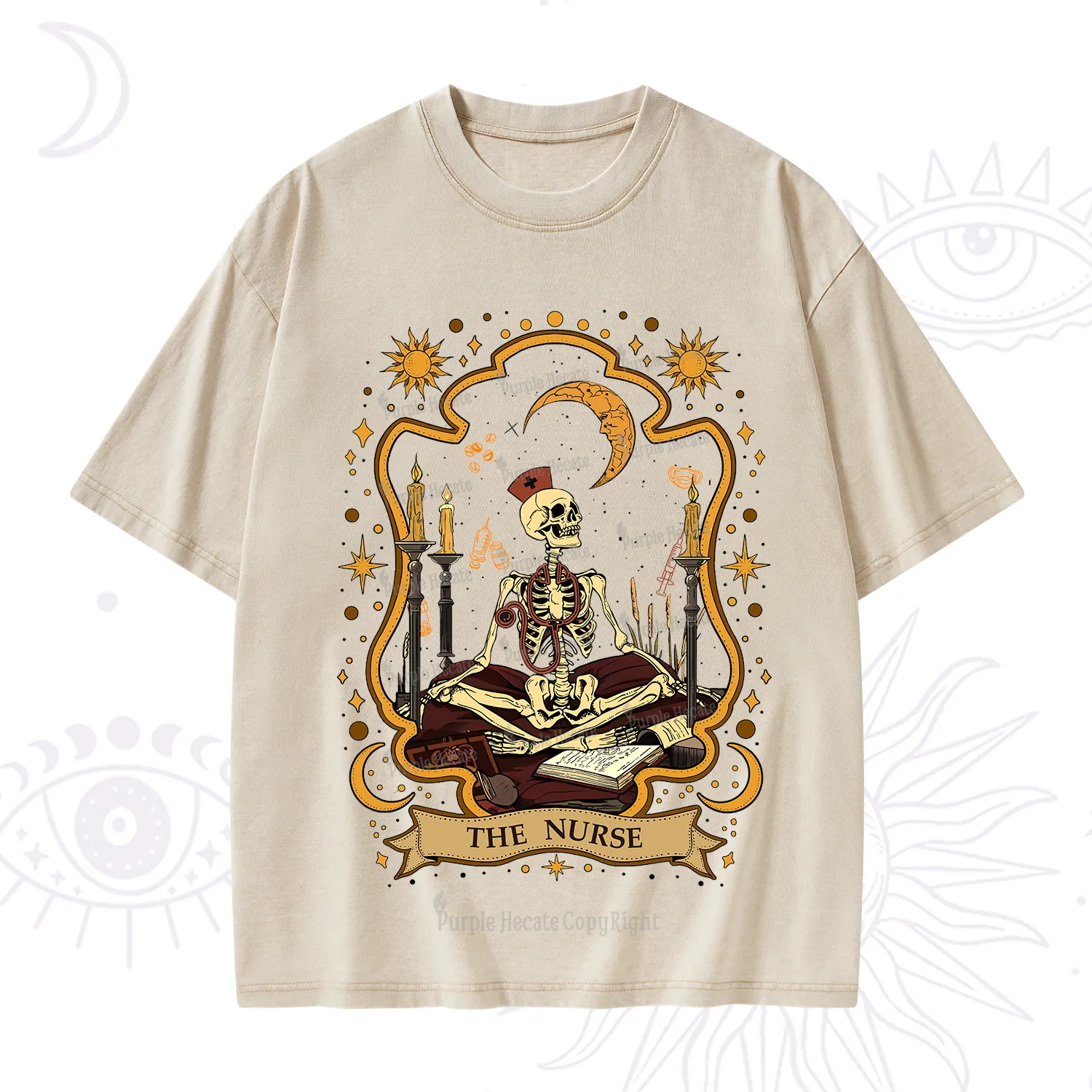 Purplehecate The Nurse Skeleton Washed T-Shirt