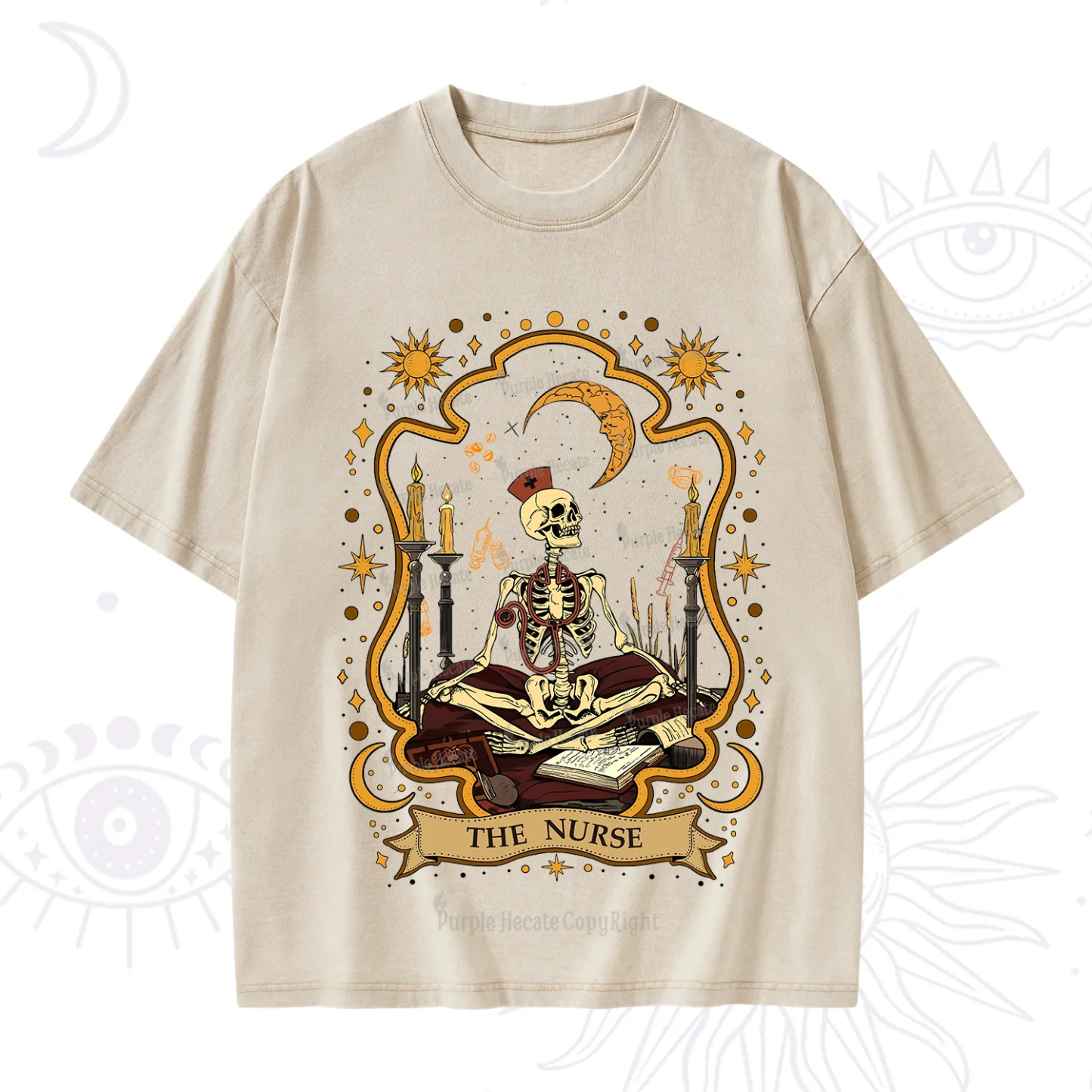 Purplehecate The Nurse Skeleton Washed T-Shirt