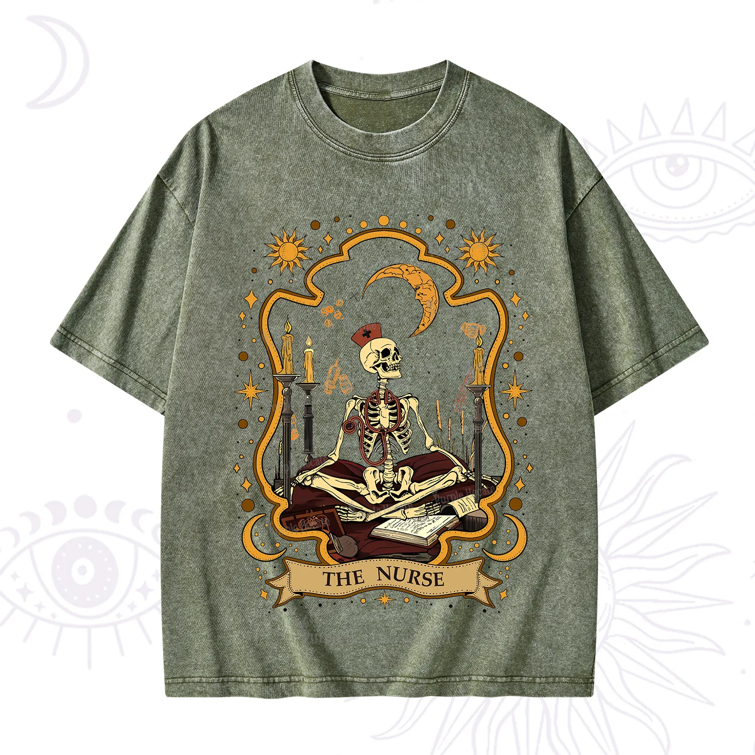 Purplehecate The Nurse Skeleton Washed T-Shirt