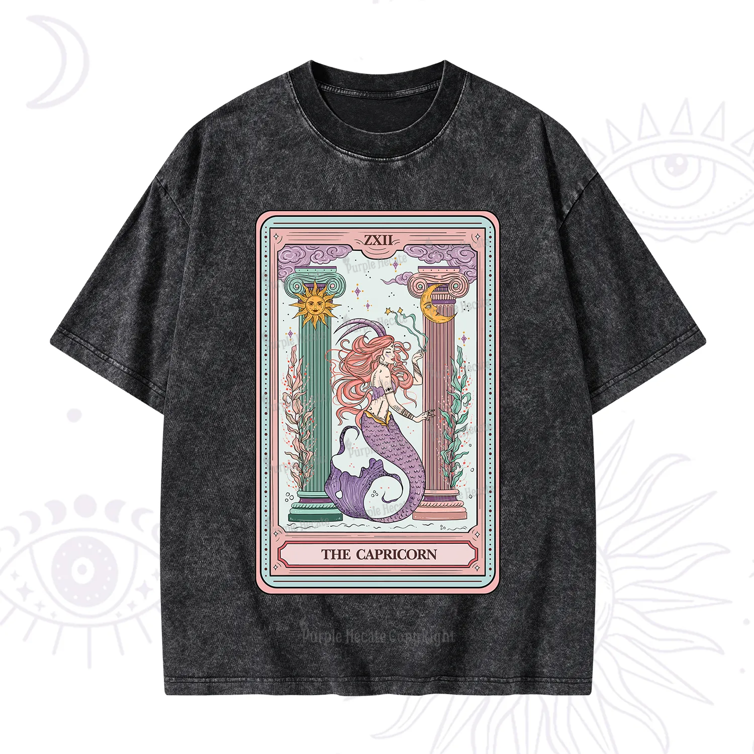 Purplehecate The Capricorn Goddess Tarot Washed T-Shirt