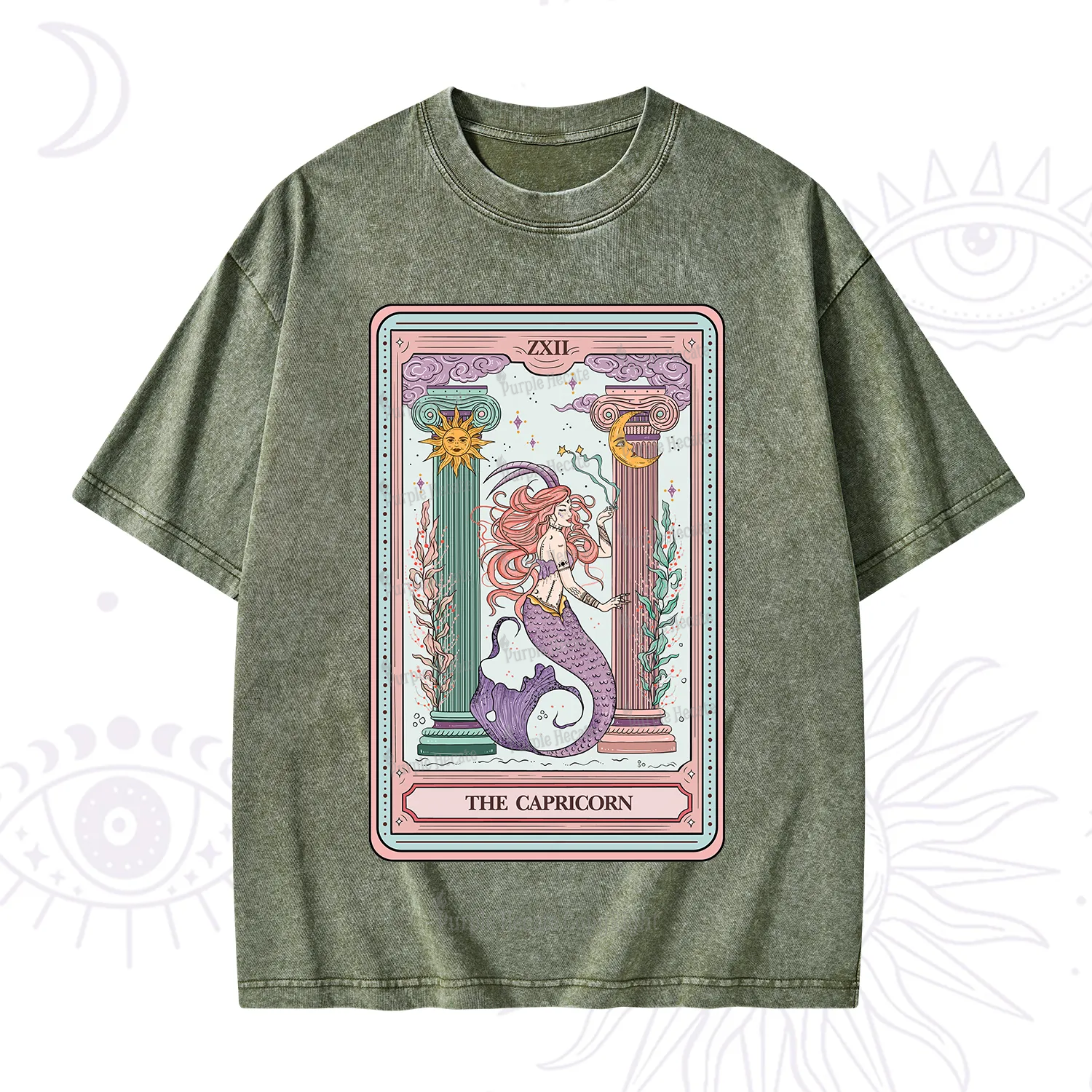 Purplehecate The Capricorn Goddess Tarot Washed T-Shirt