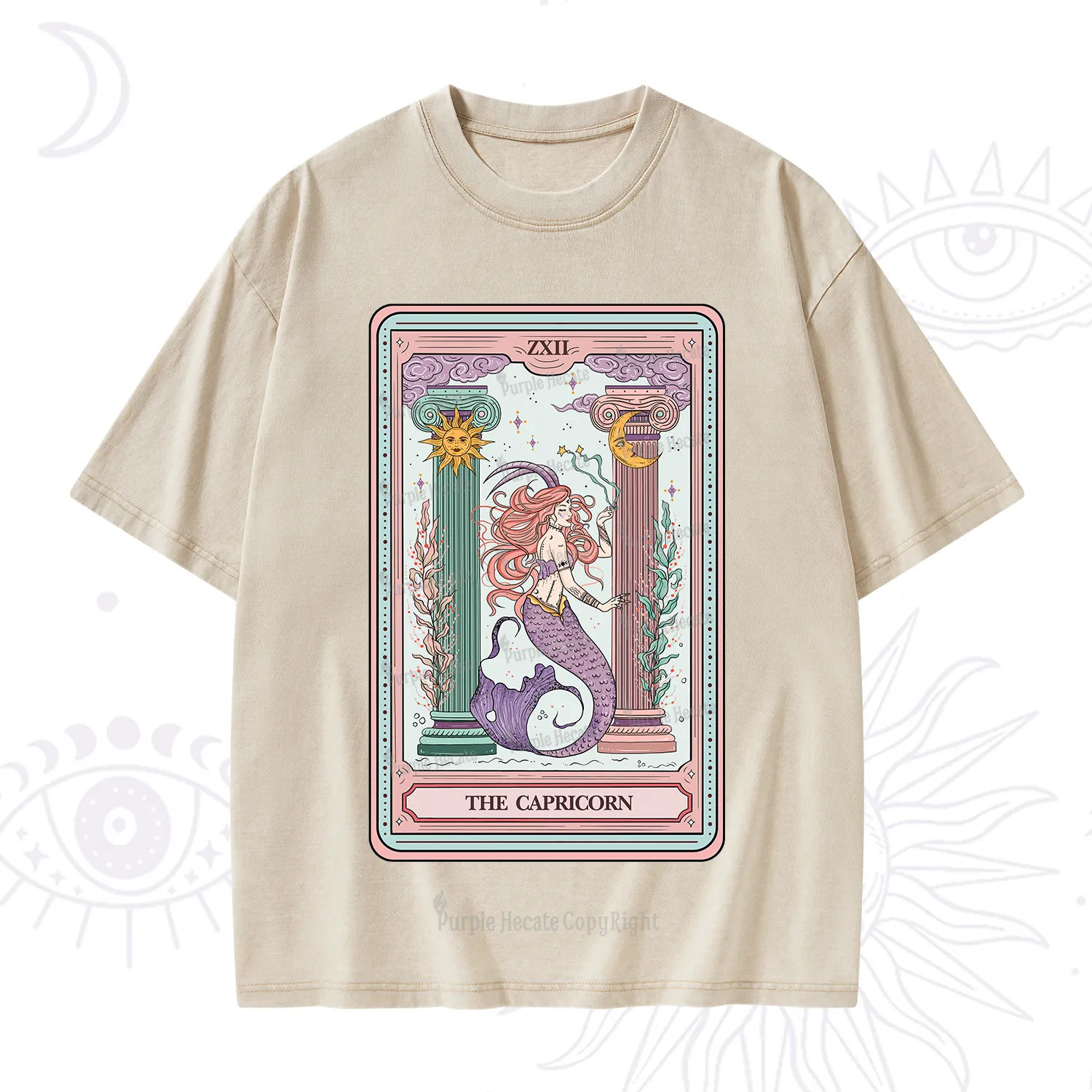Purplehecate The Capricorn Goddess Tarot Washed T-Shirt