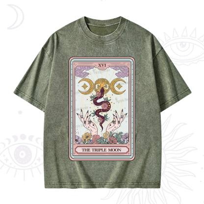 Purplehecate The Triple Moon Tarot Washed T-Shirt