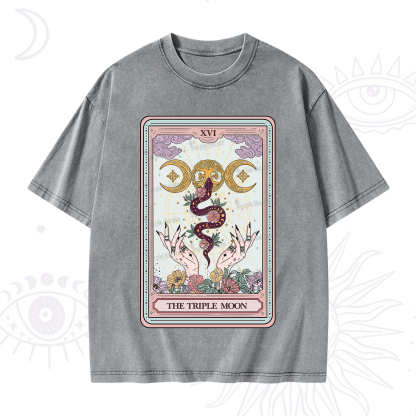 Purplehecate The Triple Moon Tarot Washed T-Shirt