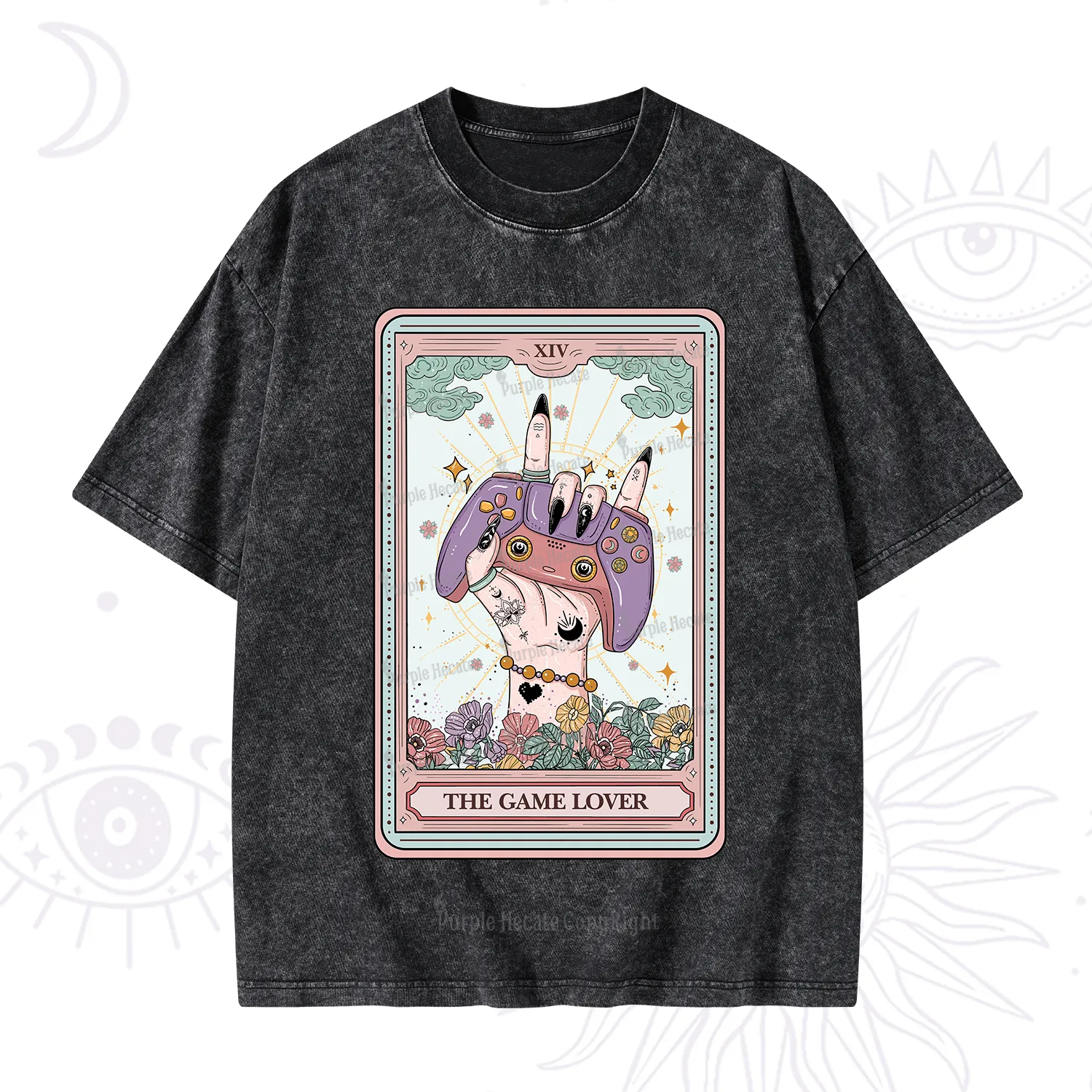 Purplehecate The Game Lover Tarot Washed T-Shirt