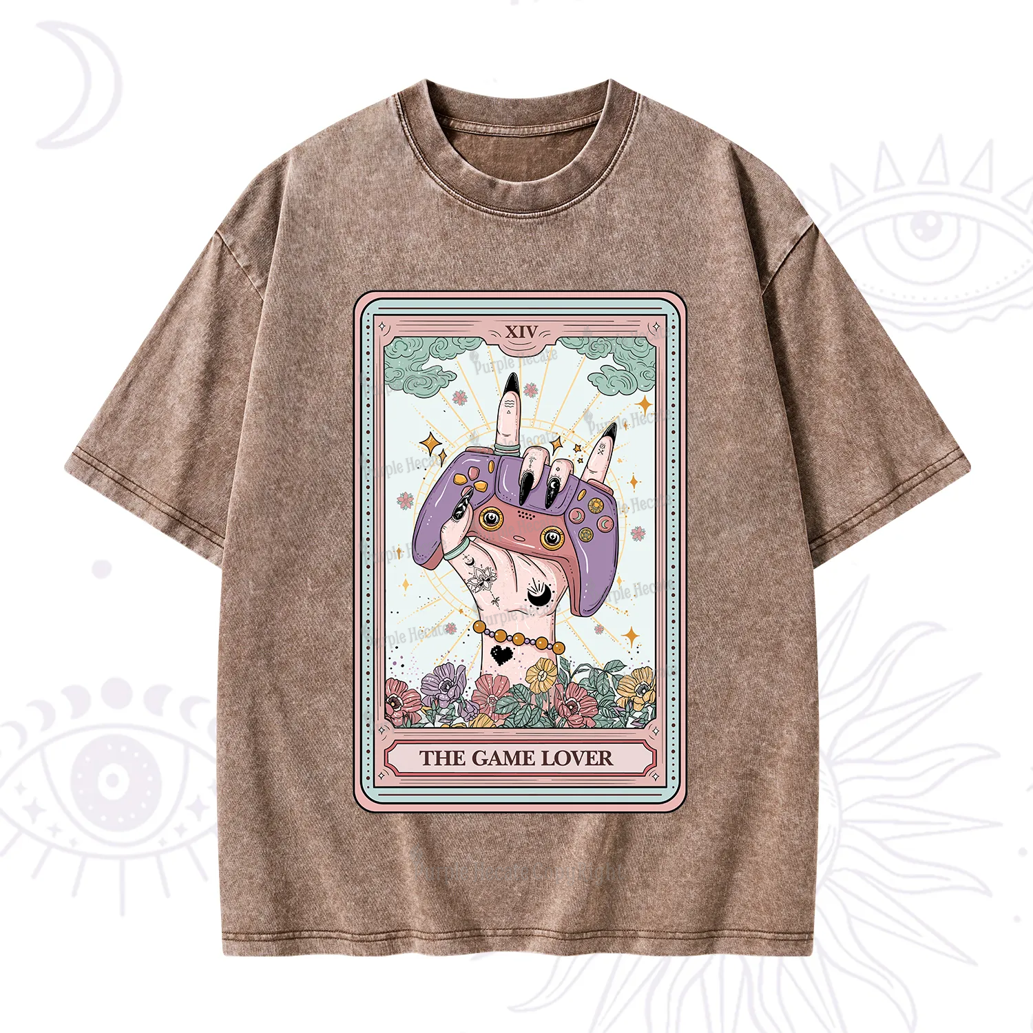 Purplehecate The Game Lover Tarot Washed T-Shirt