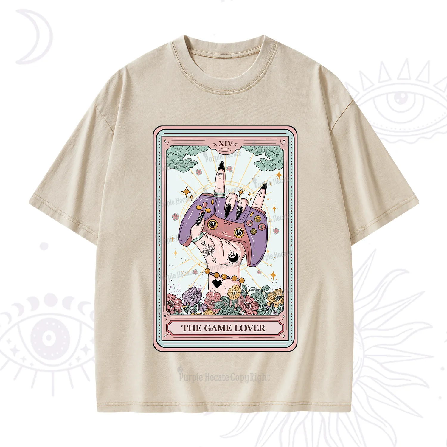 Purplehecate The Game Lover Tarot Washed T-Shirt