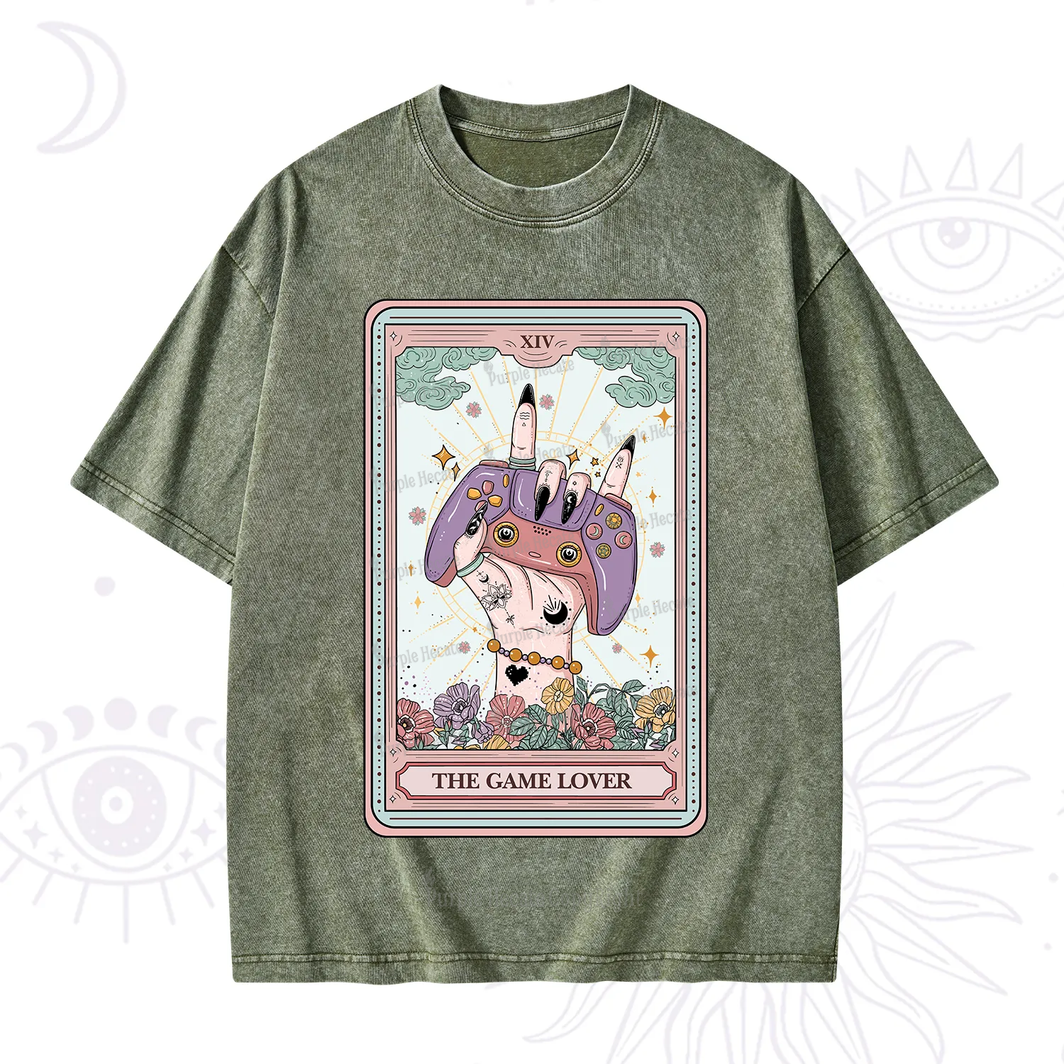 Purplehecate The Game Lover Tarot Washed T-Shirt