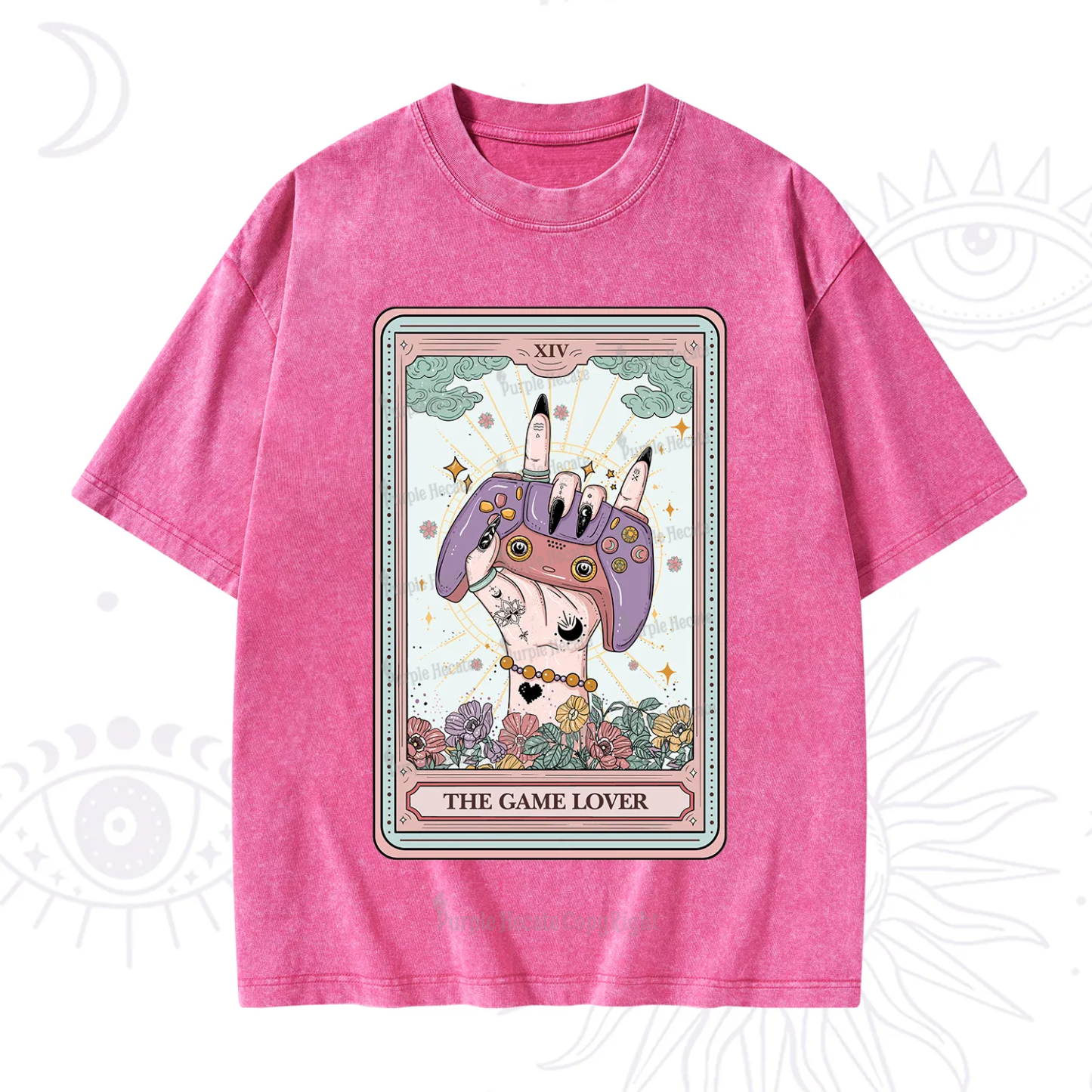Purplehecate The Game Lover Tarot Washed T-Shirt