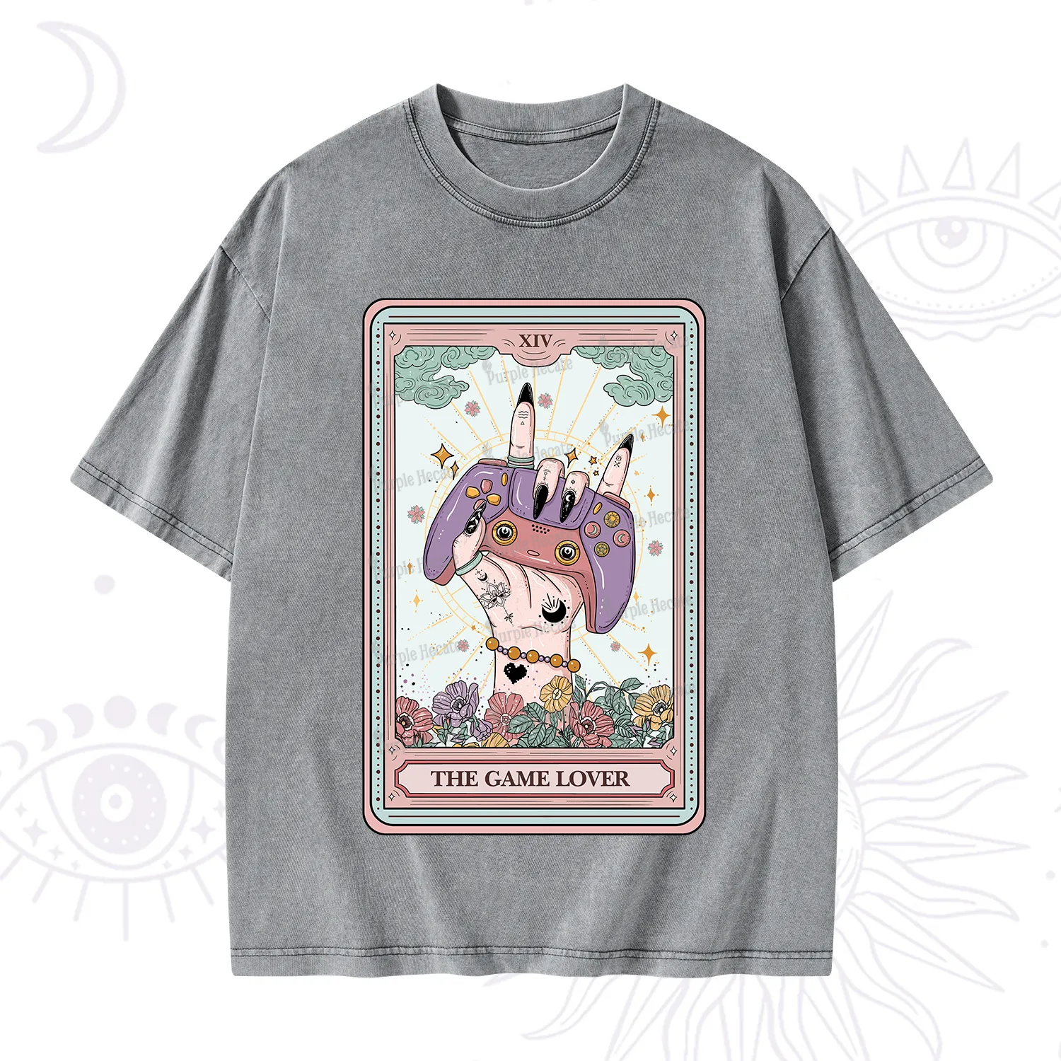Purplehecate The Game Lover Tarot Washed T-Shirt