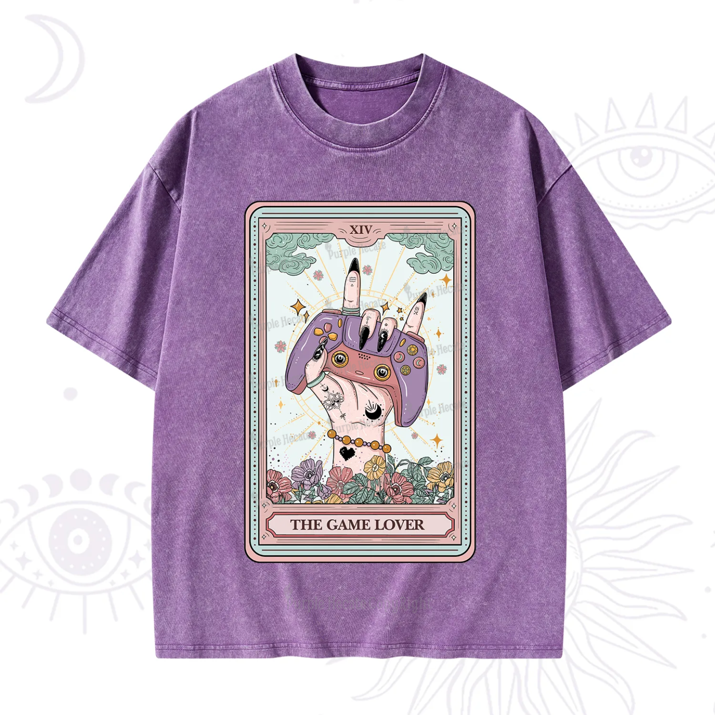 Purplehecate The Game Lover Tarot Washed T-Shirt