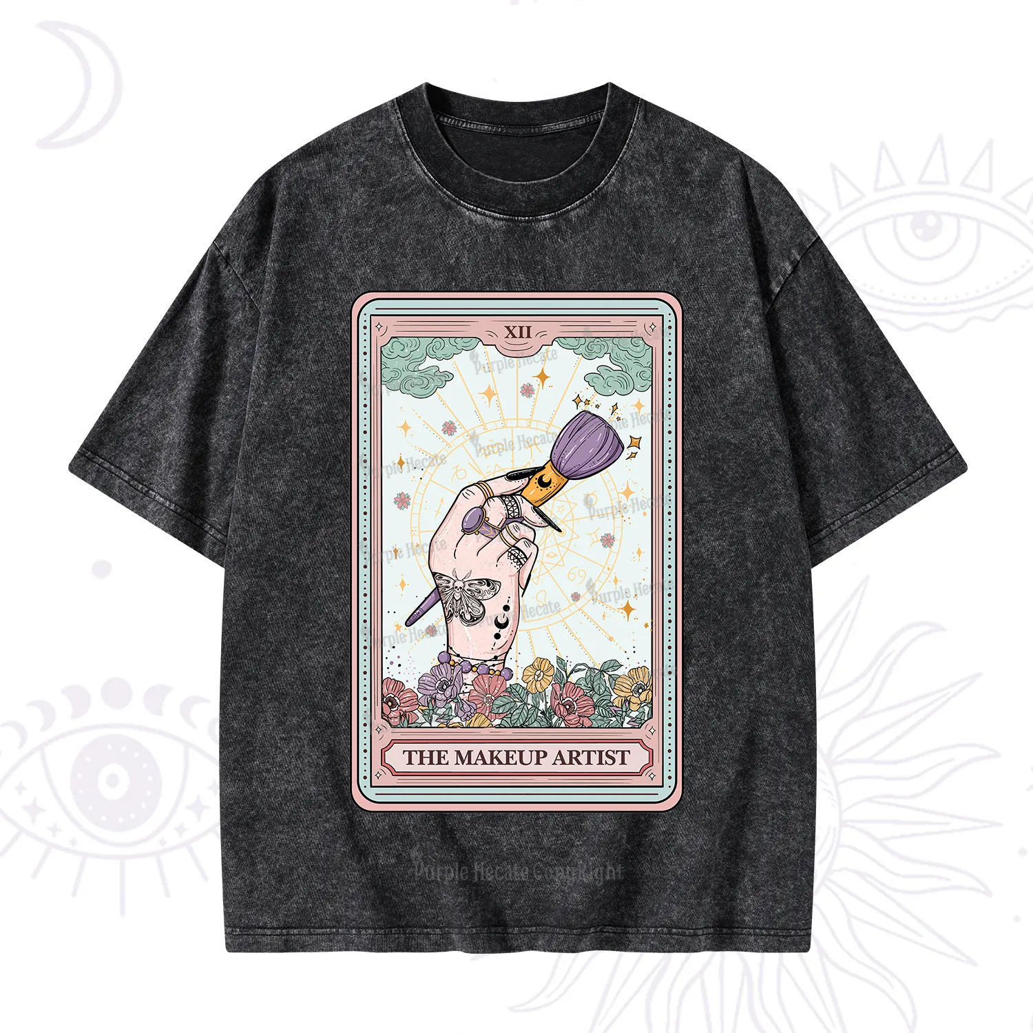Purplehecate The Makeup Artist Tarot Washed T-Shirt