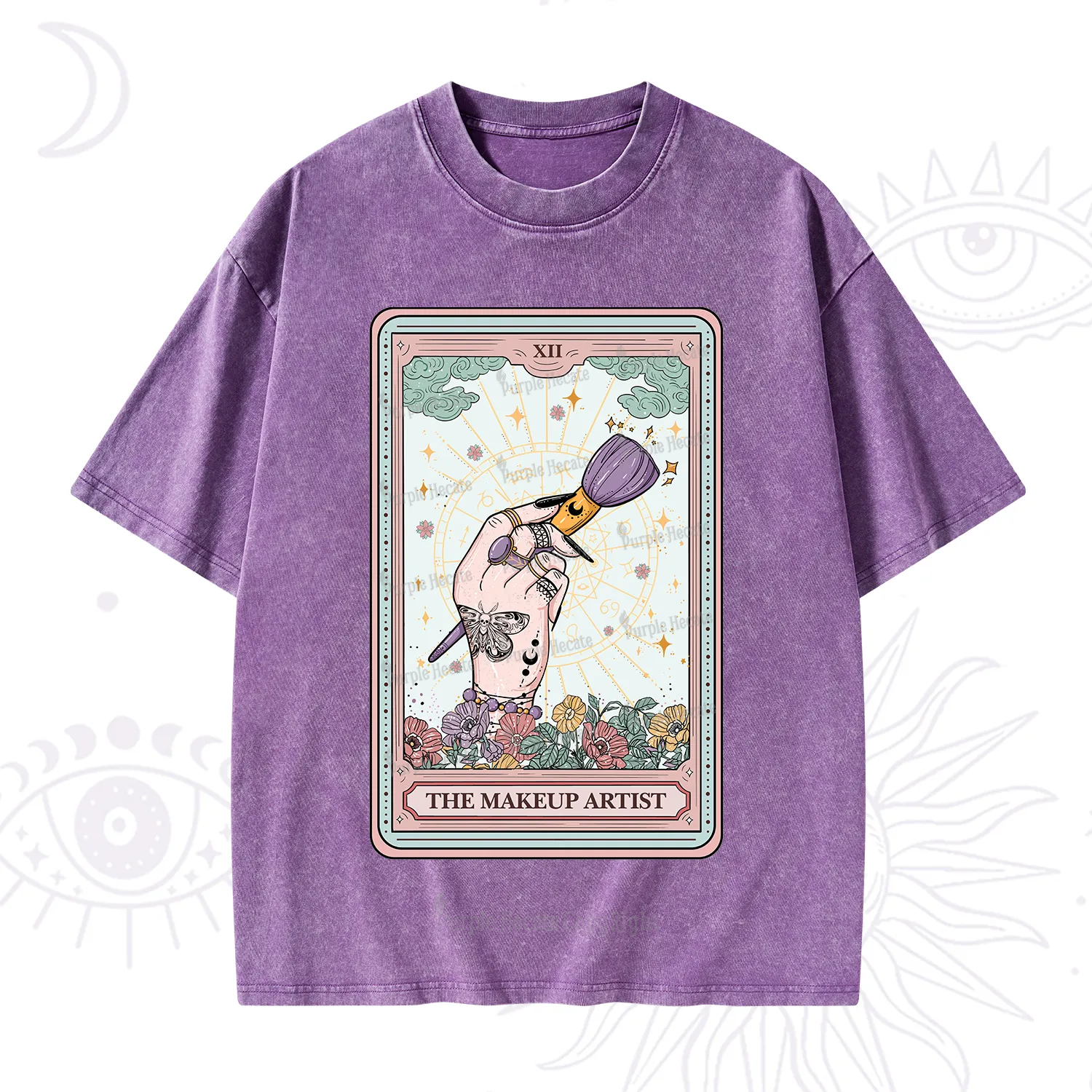 Purplehecate The Makeup Artist Tarot Washed T-Shirt