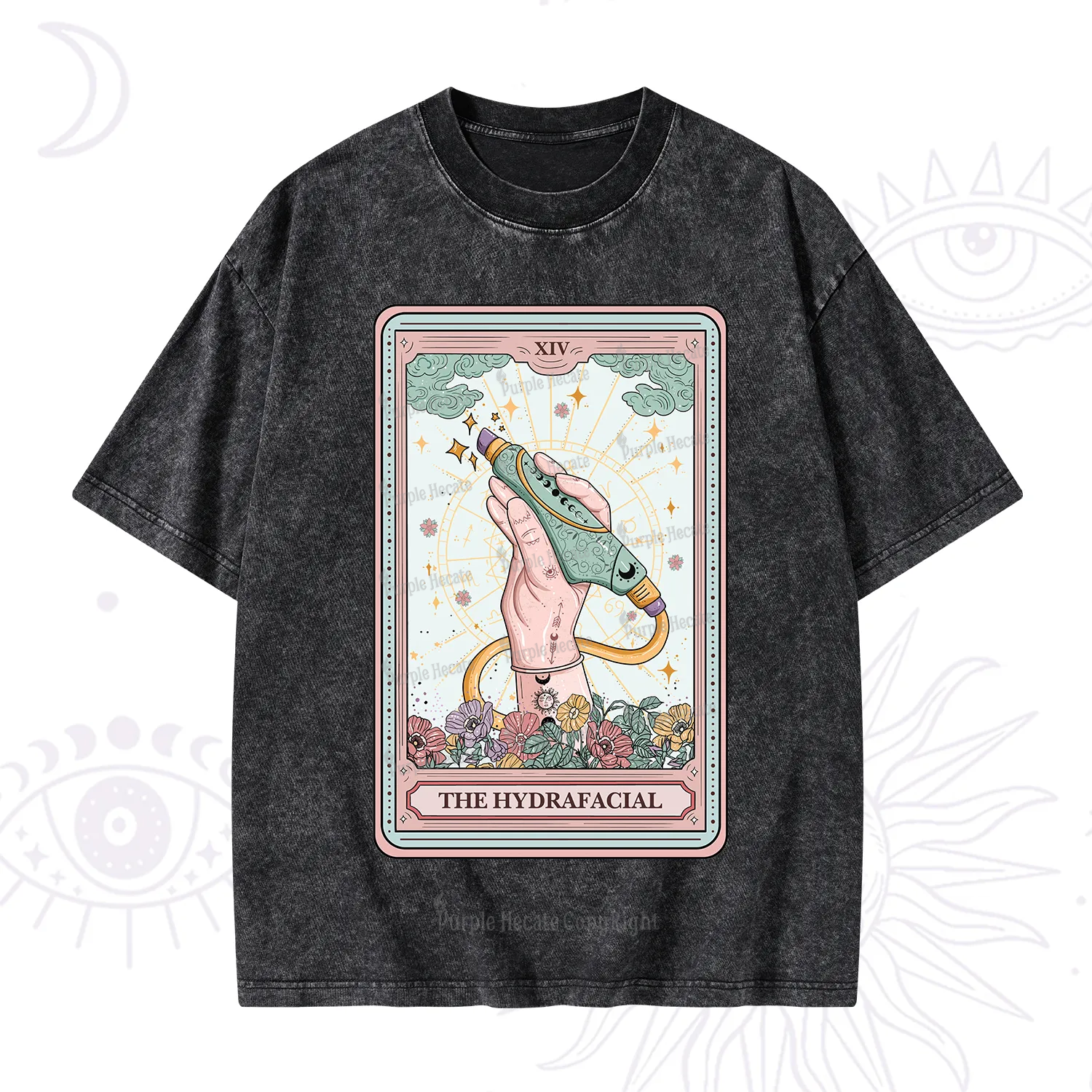 Purplehecate The Hydrafacial Tarot Washed T-Shirt