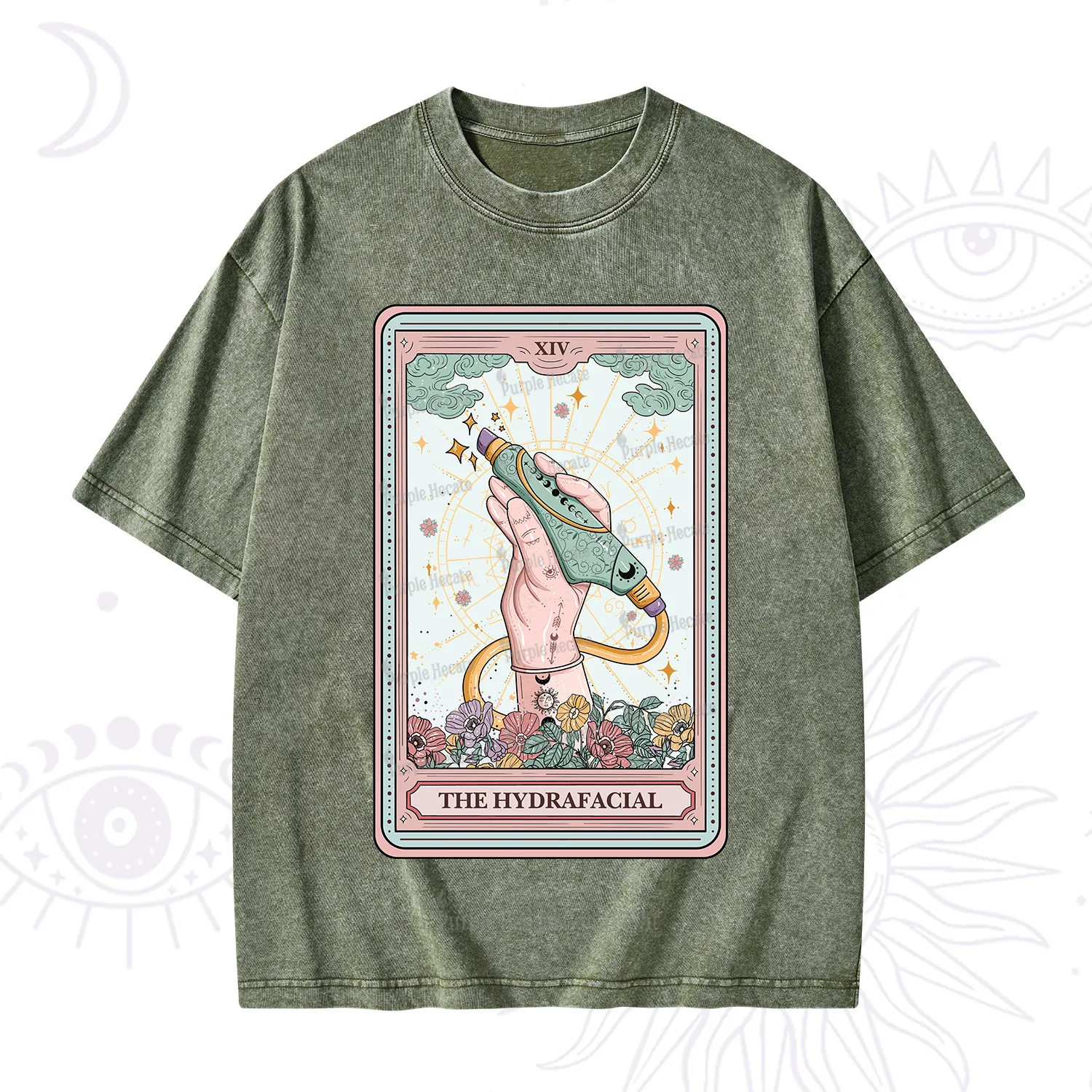 Purplehecate The Hydrafacial Tarot Washed T-Shirt