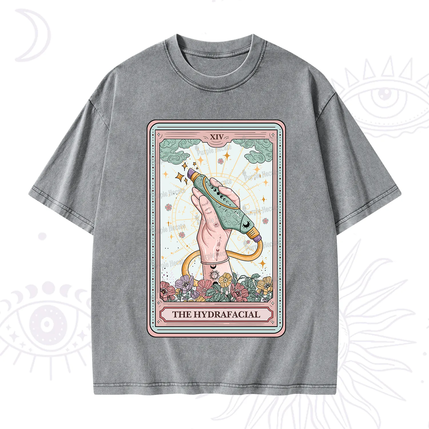 Purplehecate The Hydrafacial Tarot Washed T-Shirt