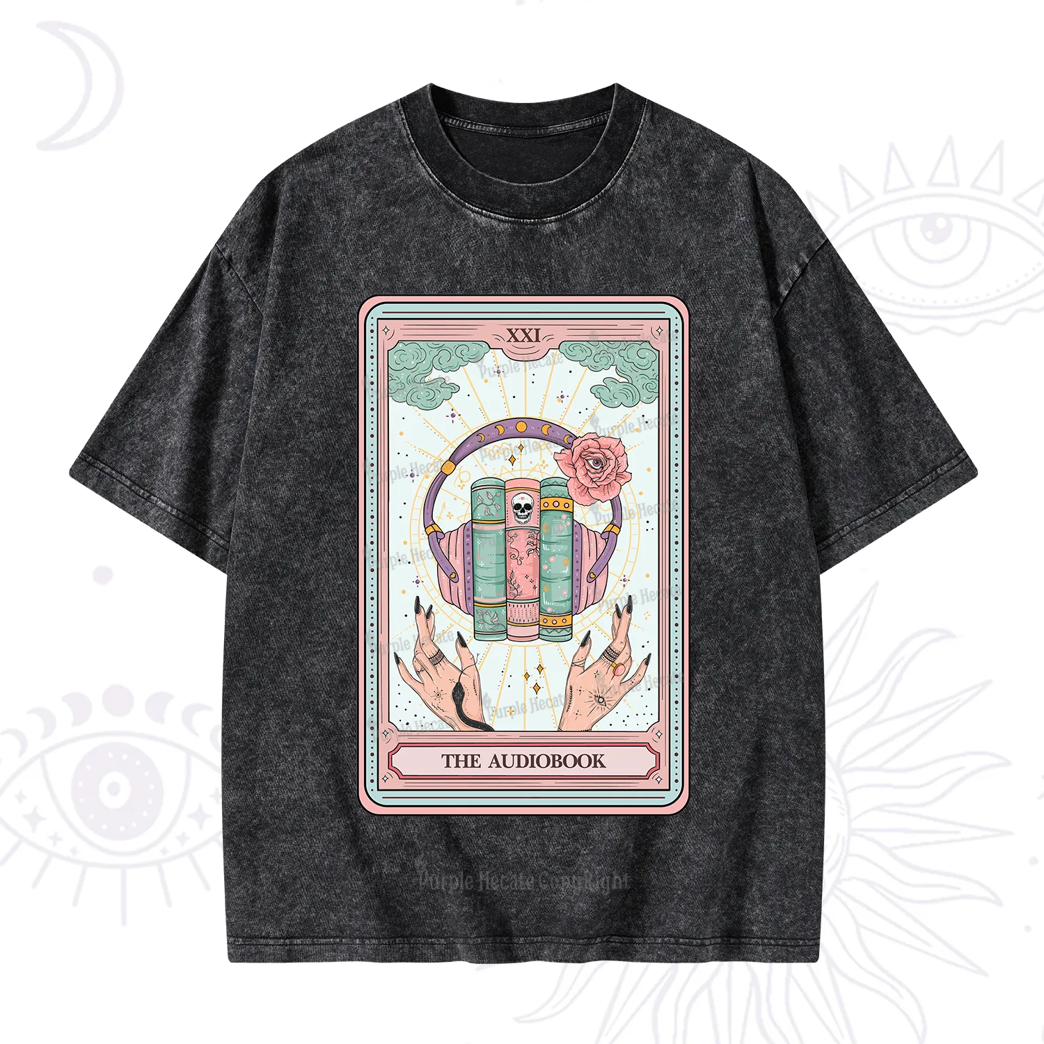 Purplehecate The Audiobook Tarot Washed T-Shirt