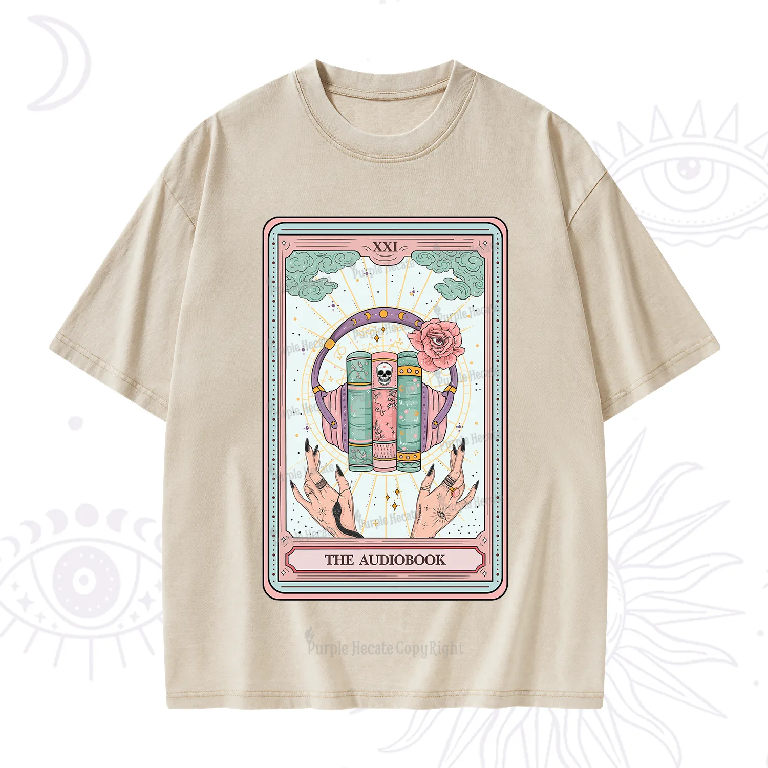 Purplehecate The Audiobook Tarot Washed T-Shirt