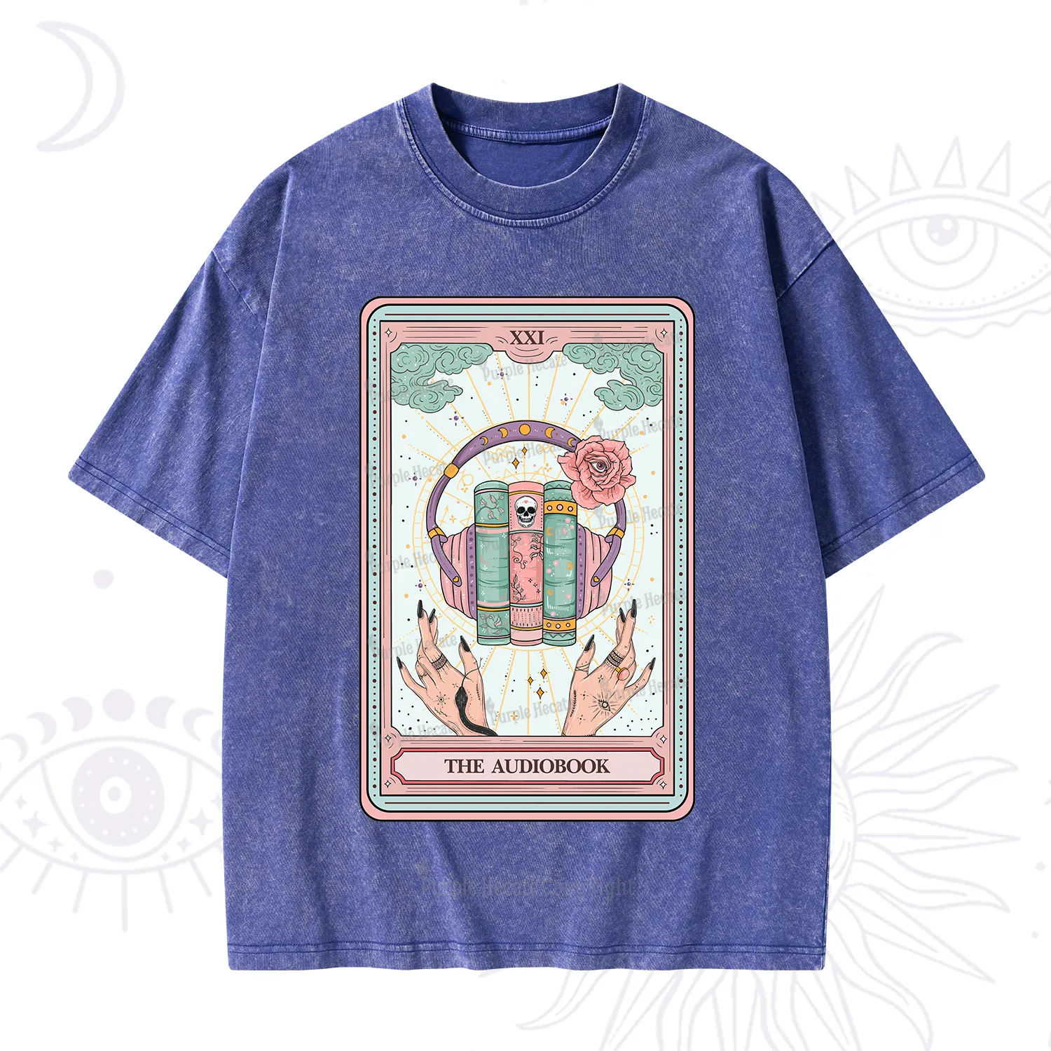 Purplehecate The Audiobook Tarot Washed T-Shirt
