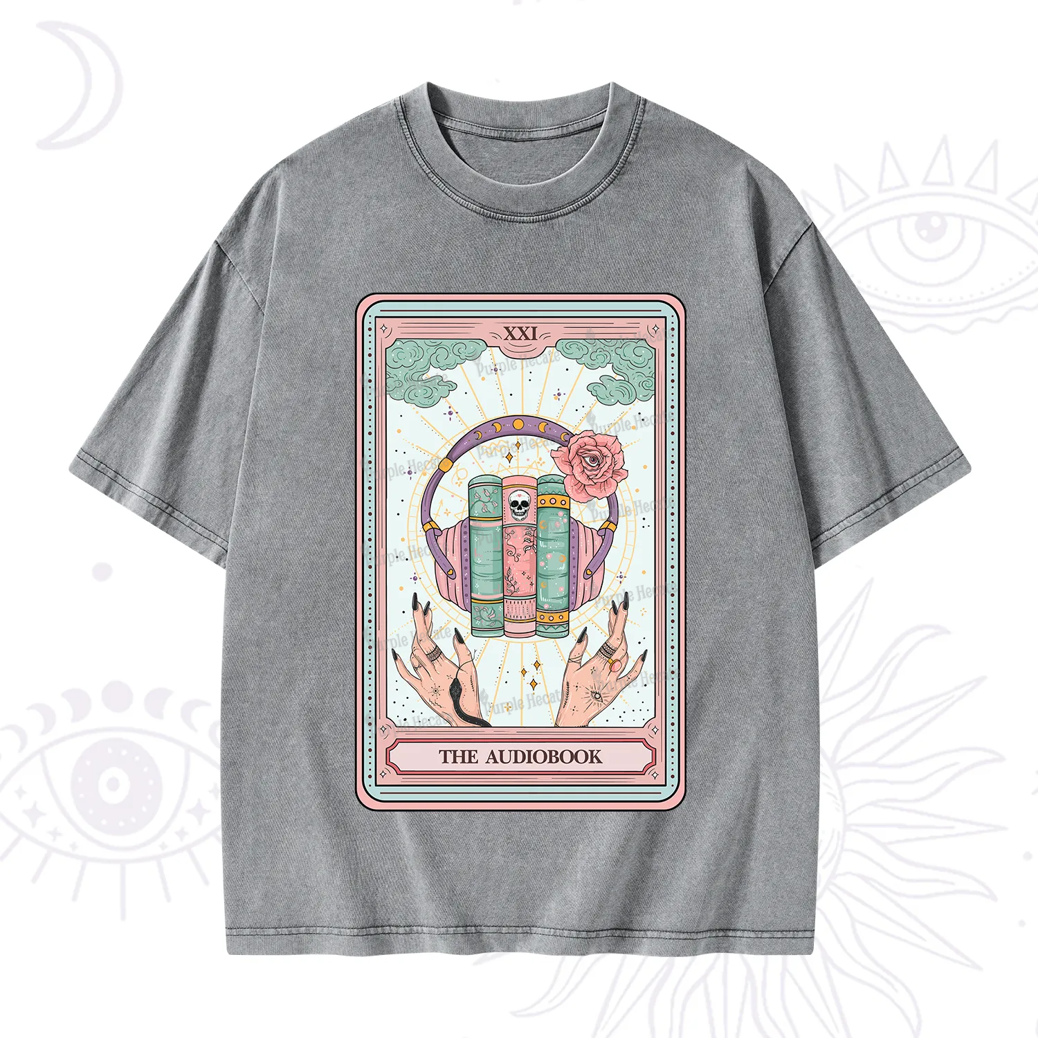 Purplehecate The Audiobook Tarot Washed T-Shirt