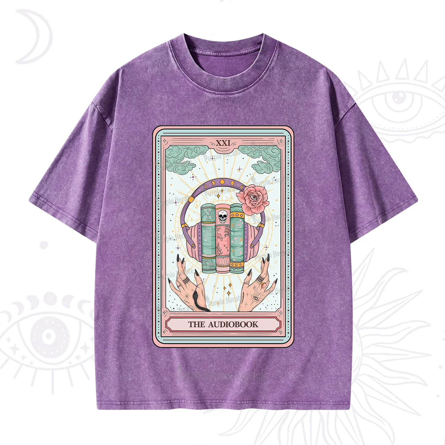 Purplehecate The Audiobook Tarot Washed T-Shirt