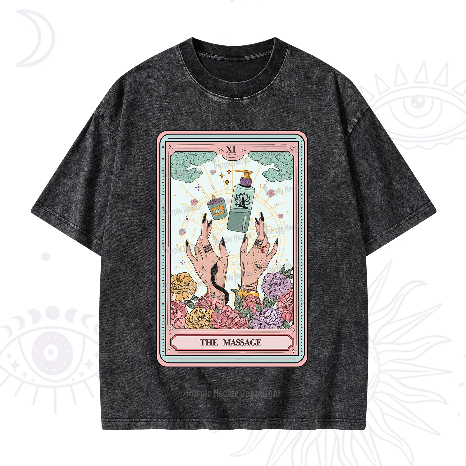 Purplehecate The Massage Tarot Washed T-Shirt