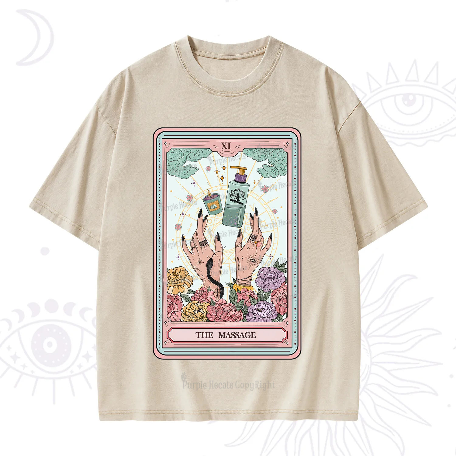 Purplehecate The Massage Tarot Washed T-Shirt