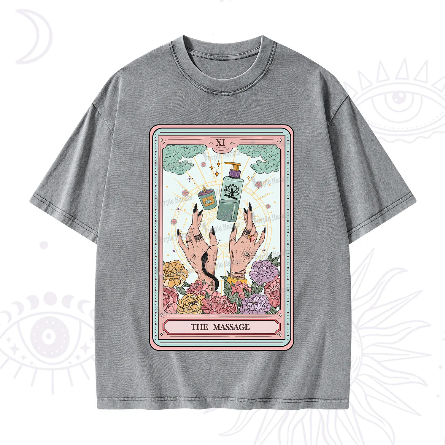 Purplehecate The Massage Tarot Washed T-Shirt