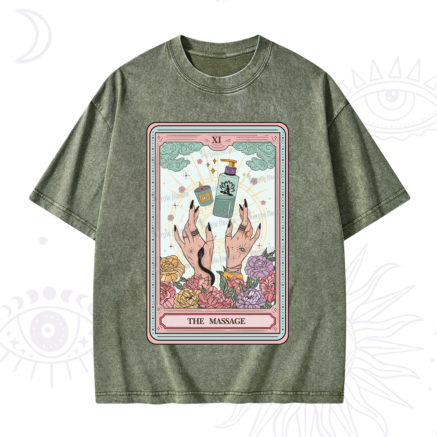 Purplehecate The Massage Tarot Washed T-Shirt