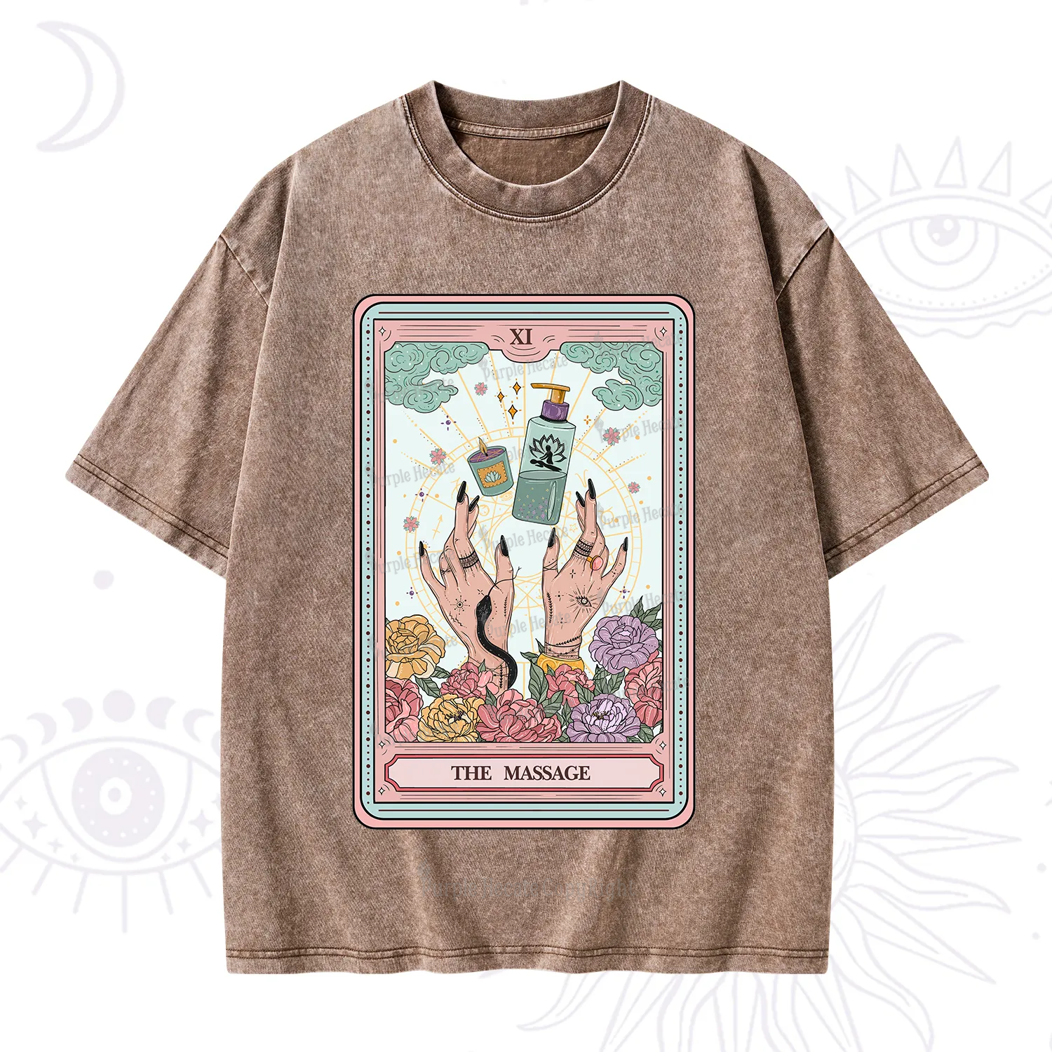 Purplehecate The Massage Tarot Washed T-Shirt
