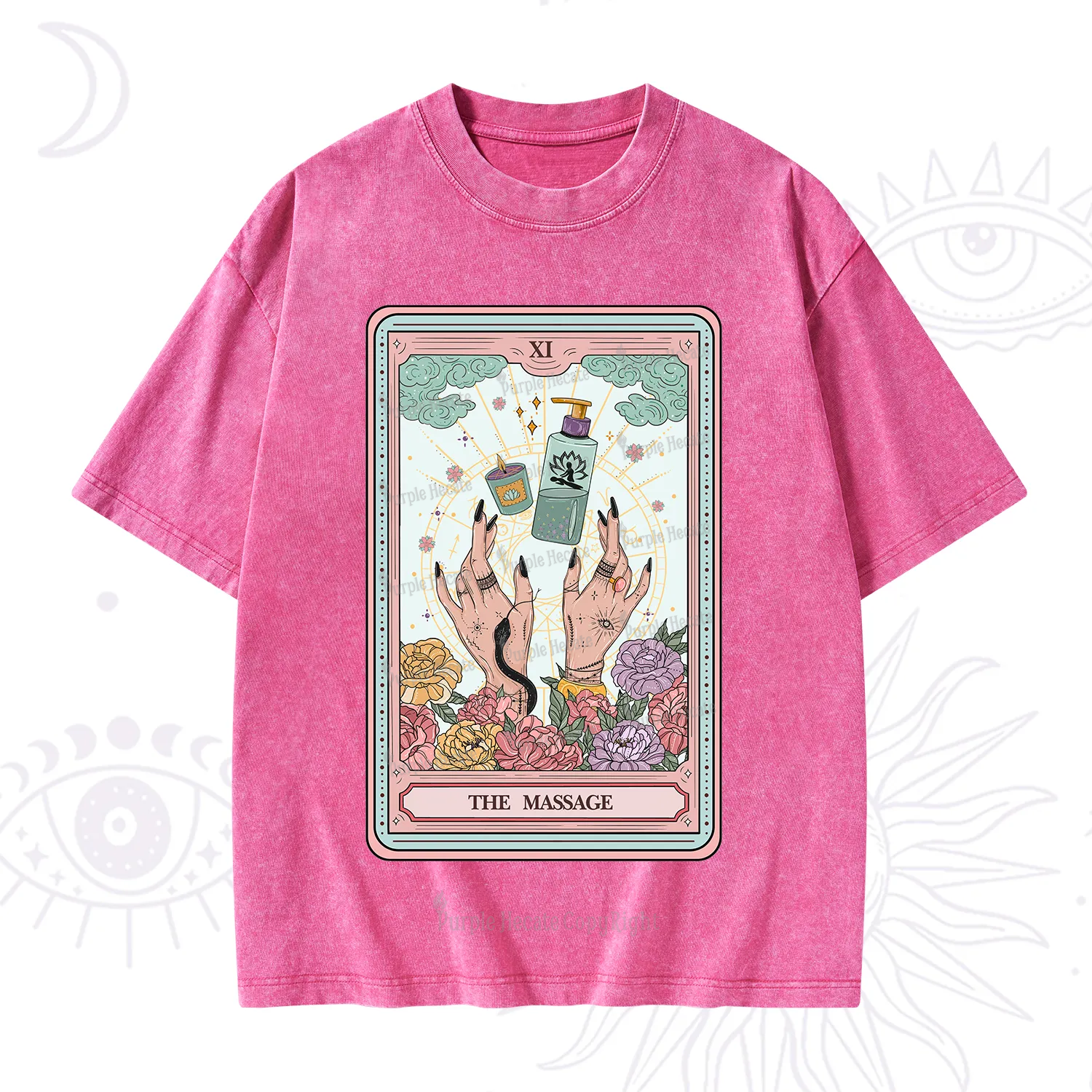 Purplehecate The Massage Tarot Washed T-Shirt