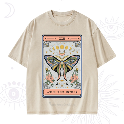 Purplehecate The Luna Moth Tarot Washed T-Shirt