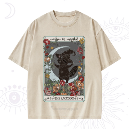 Purplehecate The Raccoon Tarot Washed T-Shirt