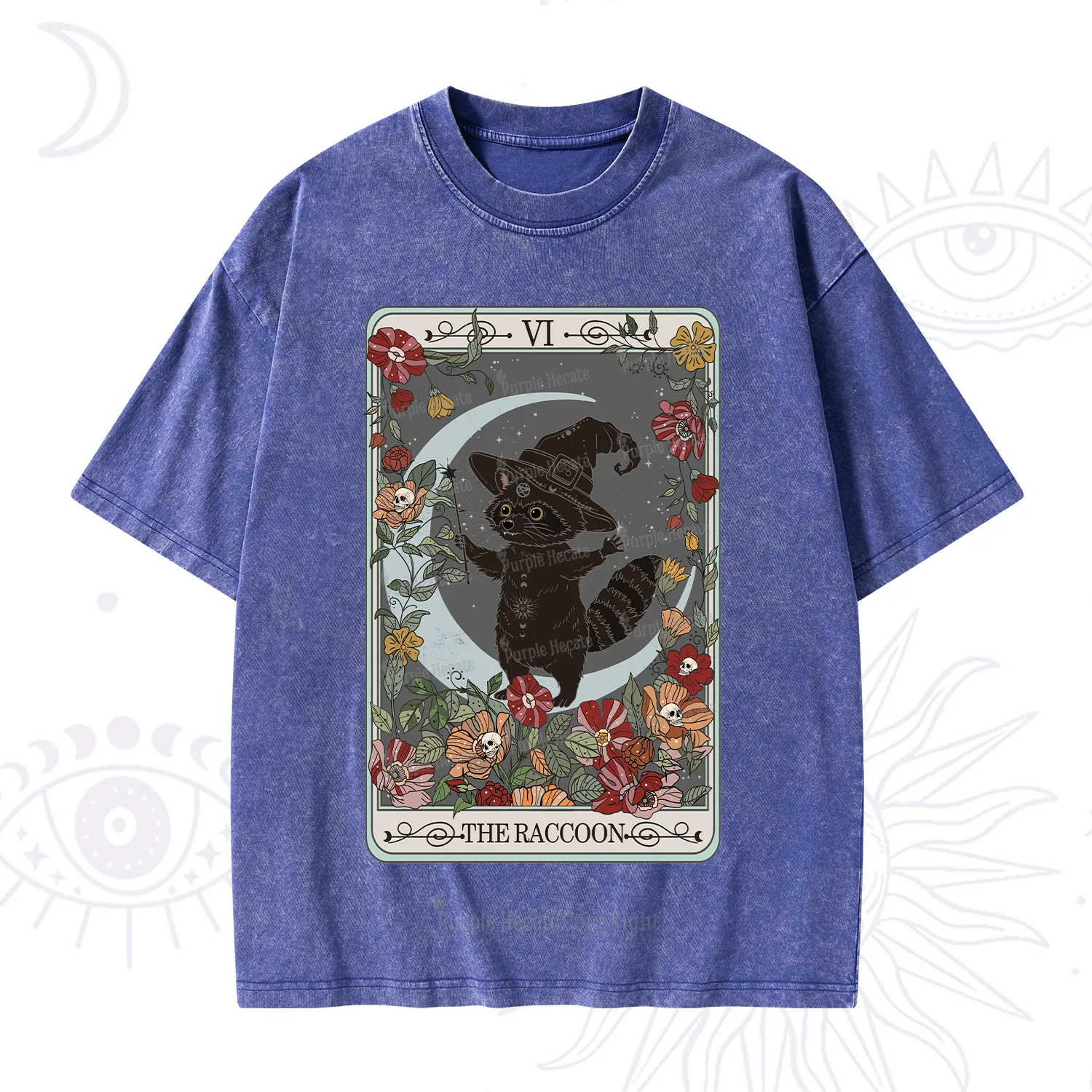 Purplehecate The Raccoon Tarot Washed T-Shirt