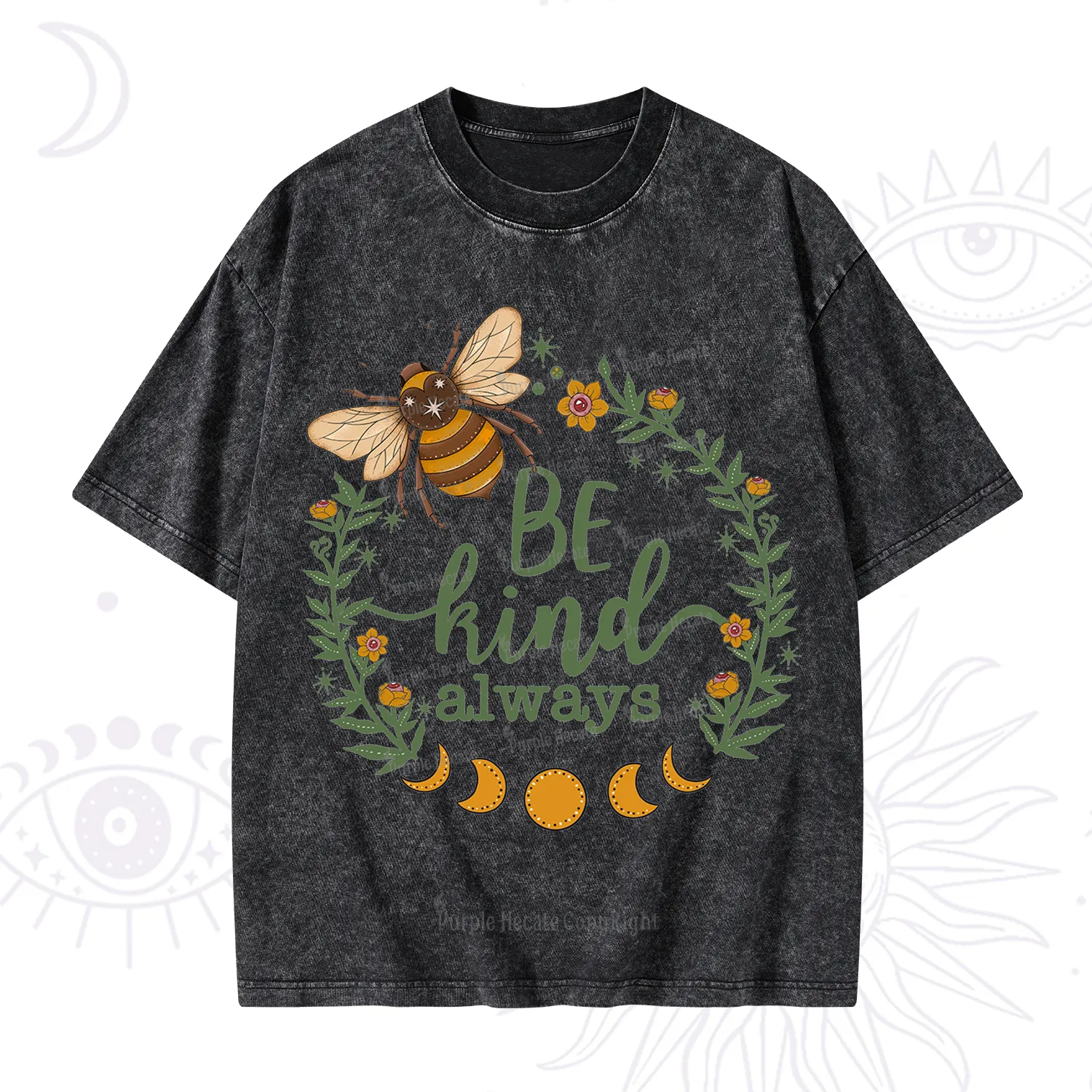 Purplehecate Be Kind Always Washed T-Shirt