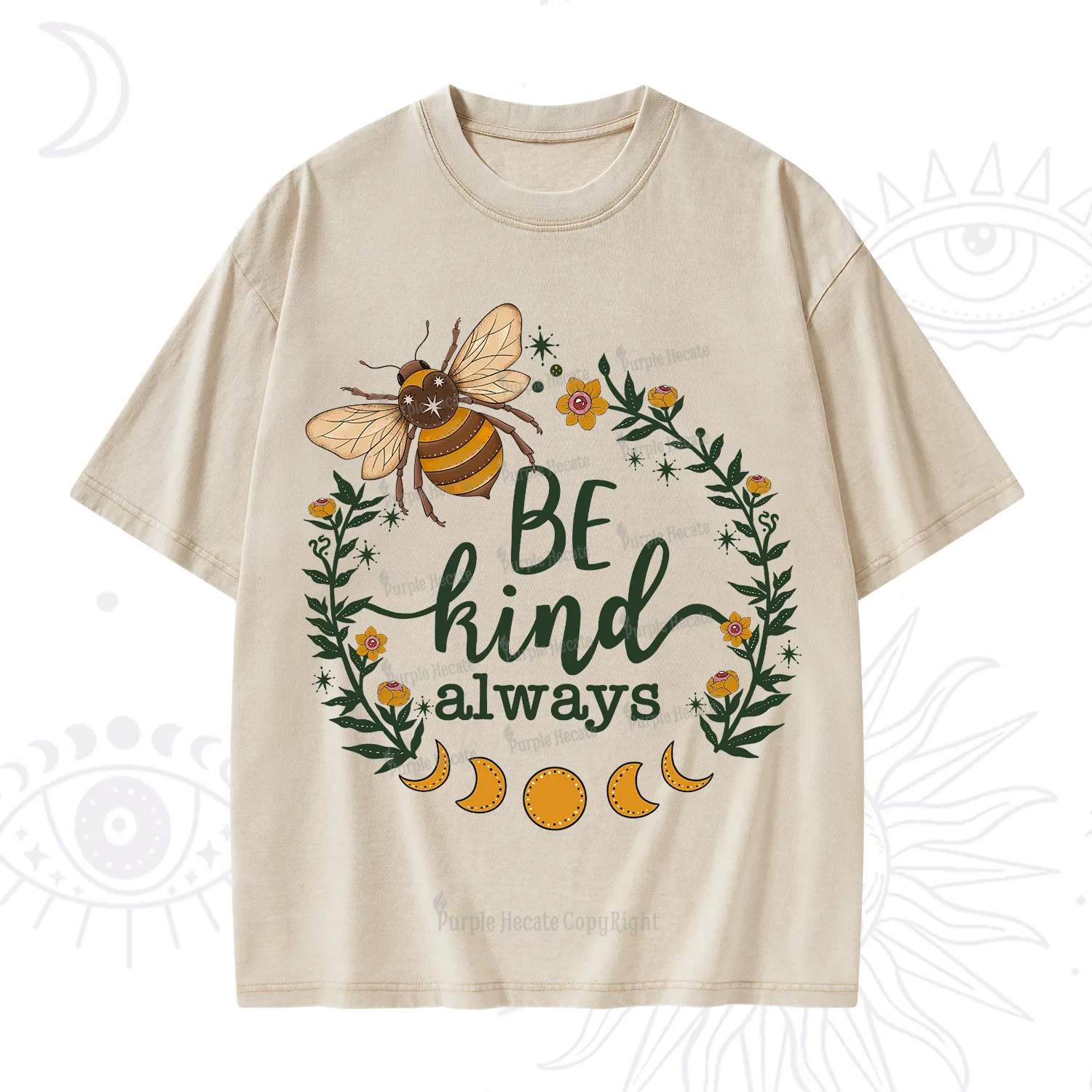 Purplehecate Be Kind Always Washed T-Shirt