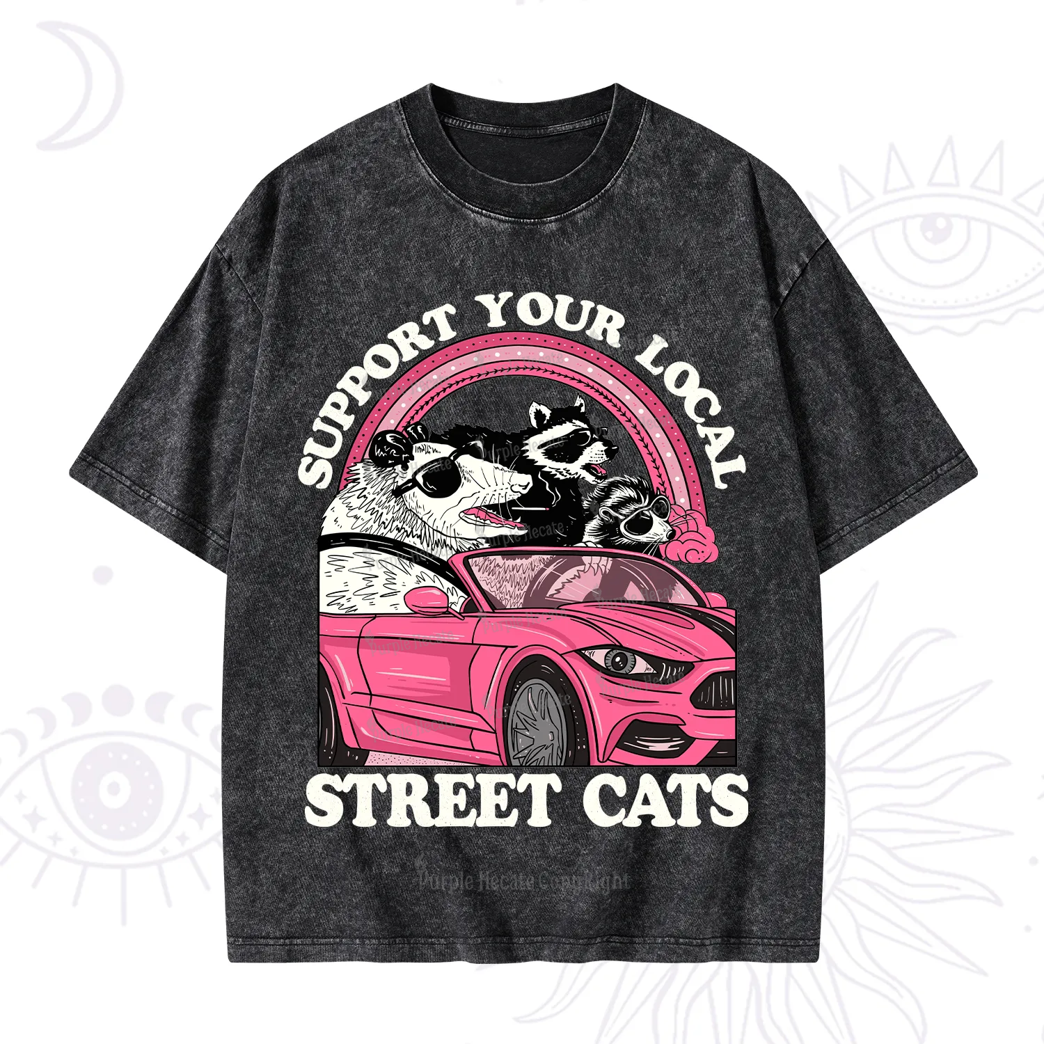 Purplehecate Support Local Street Cats Washed T-Shirt
