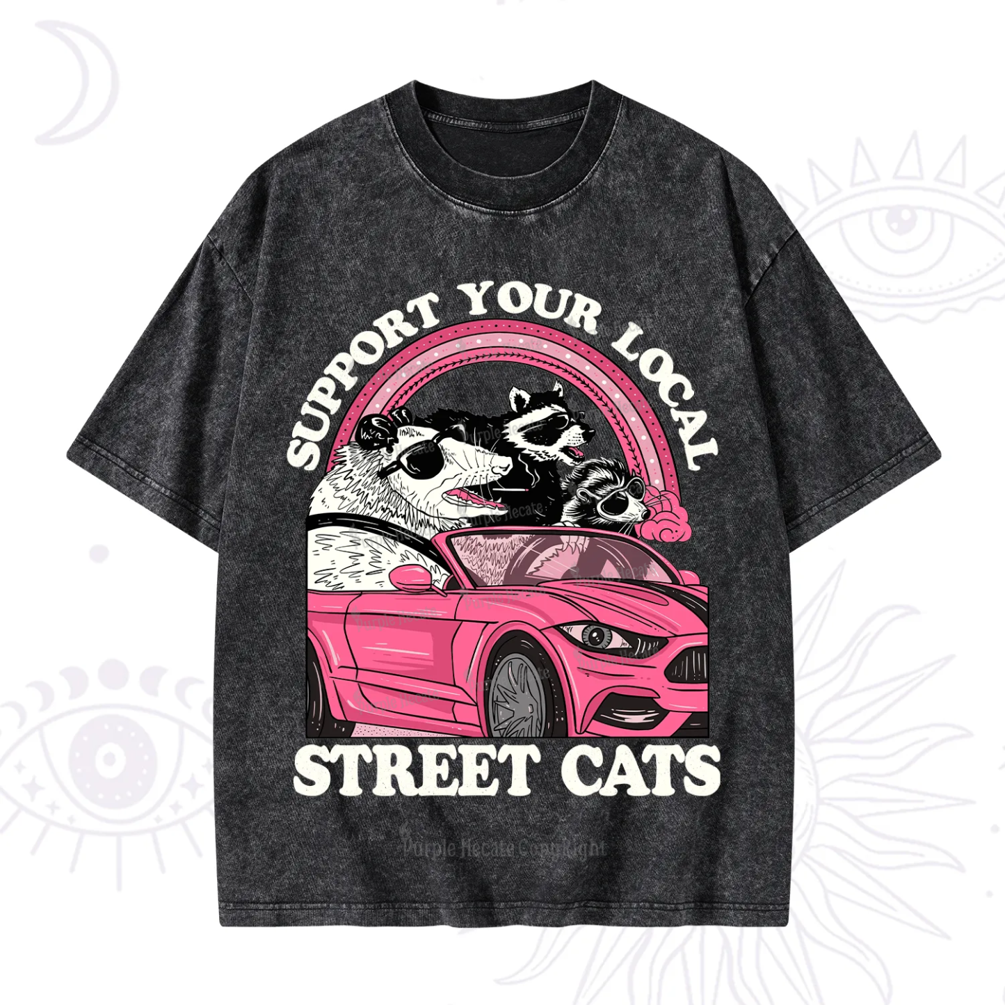 Purplehecate Support Local Street Cats Washed T-Shirt