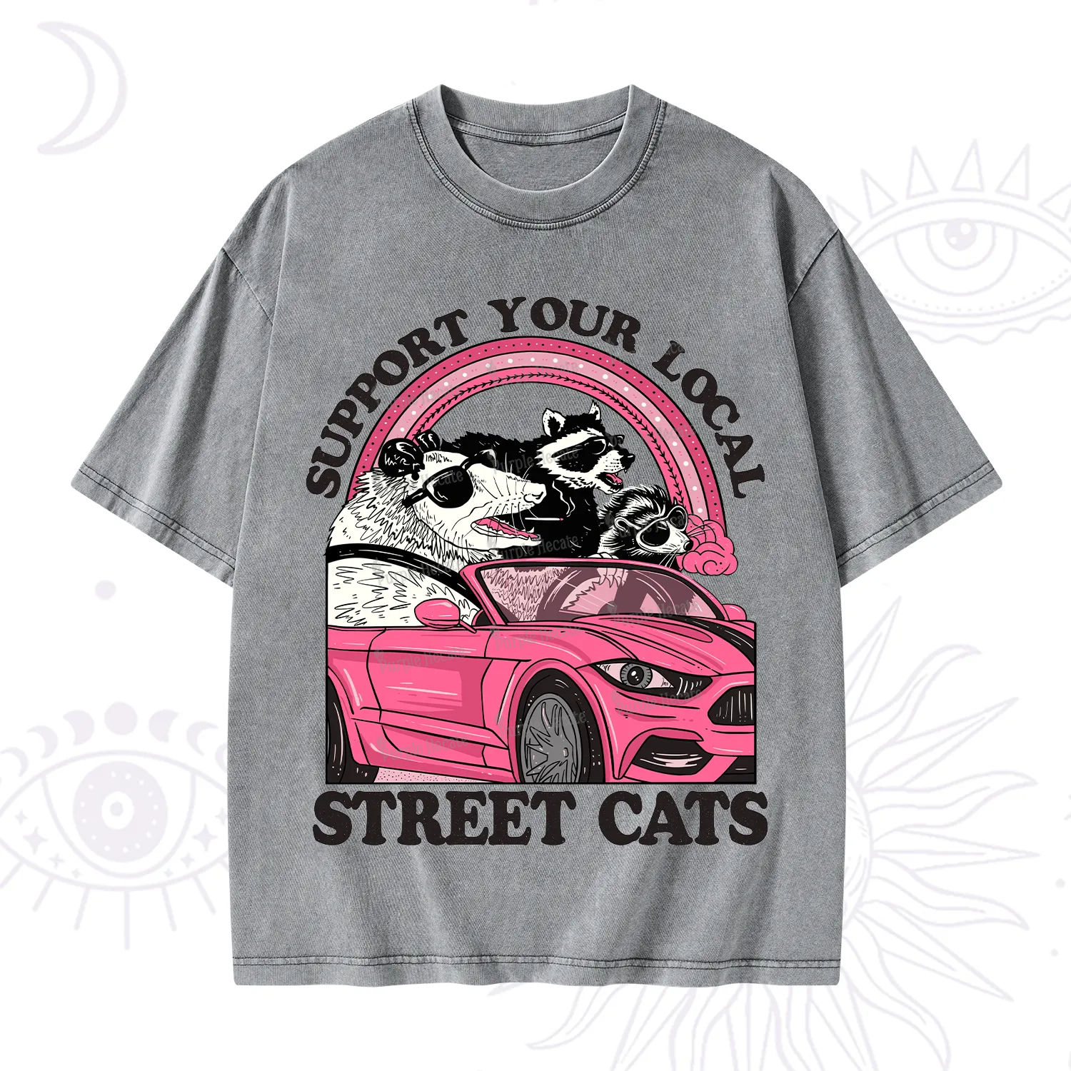 Purplehecate Support Local Street Cats Washed T-Shirt