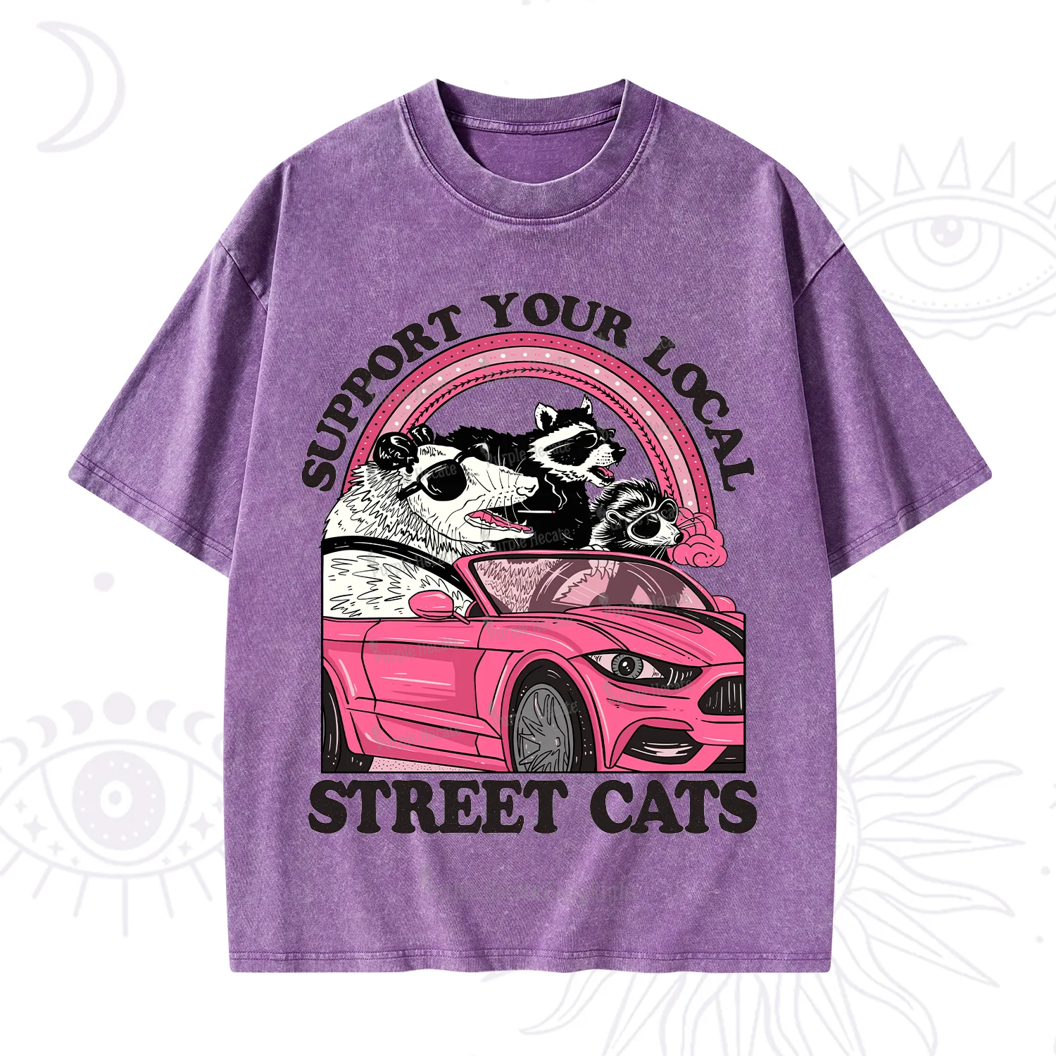 Purplehecate Support Local Street Cats Washed T-Shirt