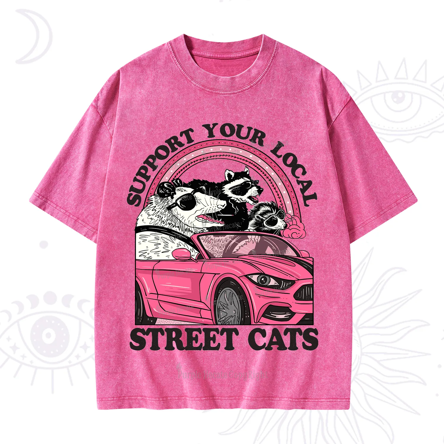 Purplehecate Support Local Street Cats Washed T-Shirt