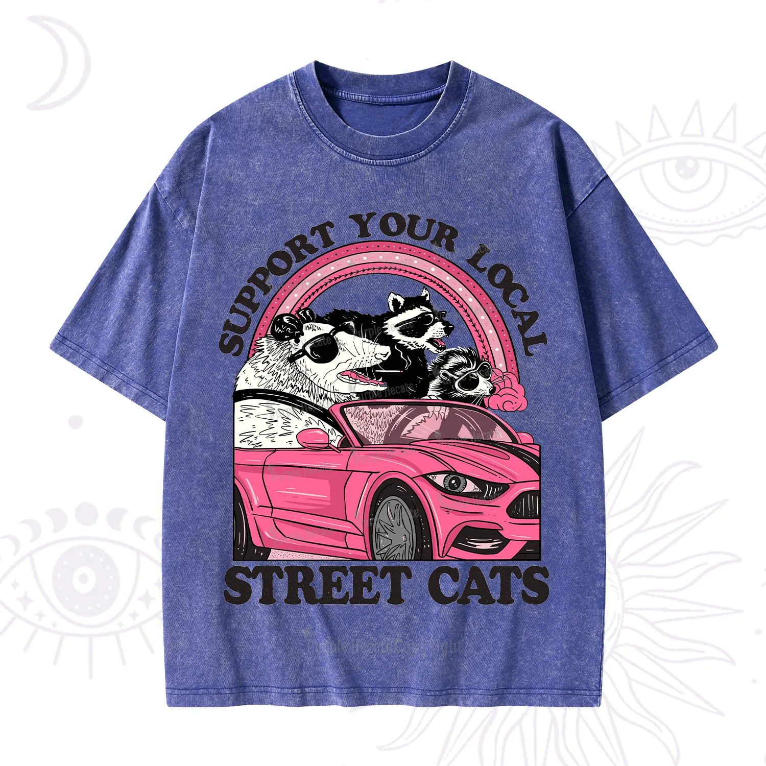 Purplehecate Support Local Street Cats Washed T-Shirt