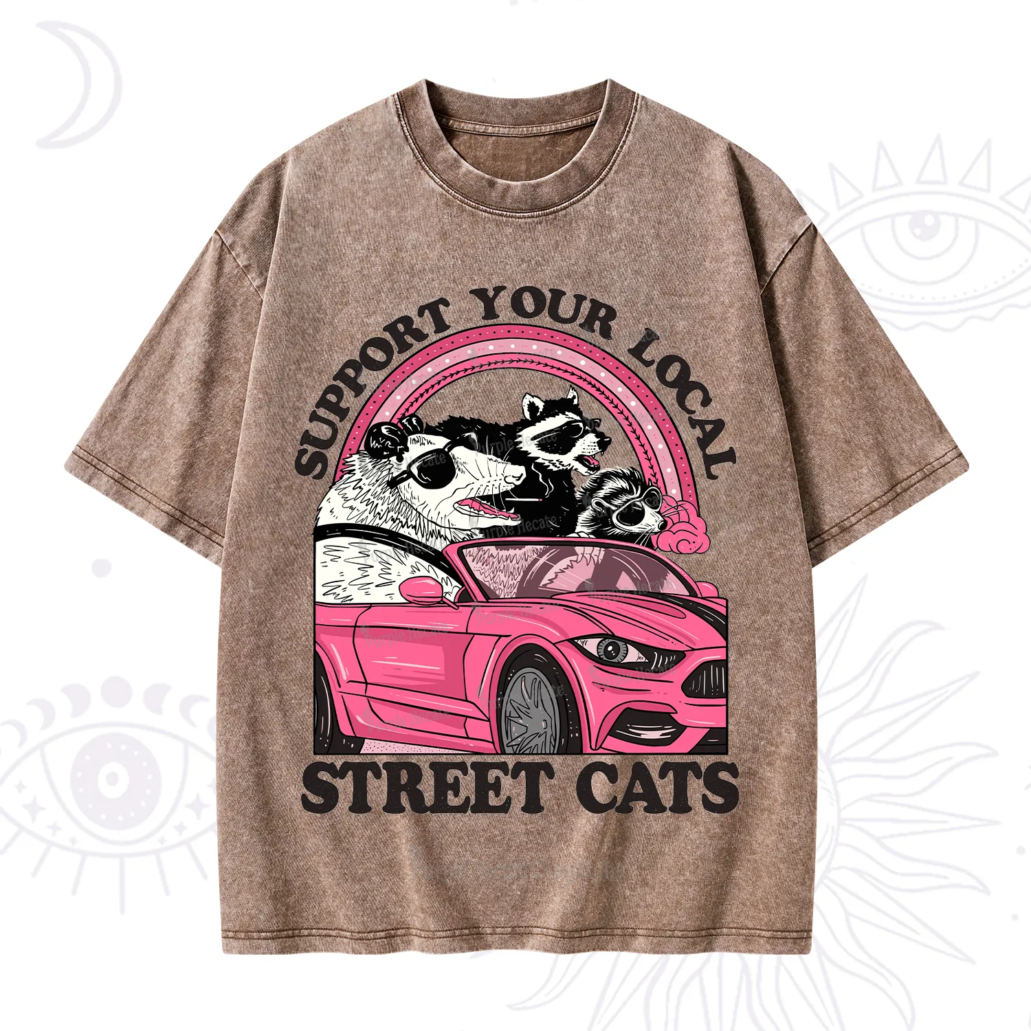 Purplehecate Support Local Street Cats Washed T-Shirt