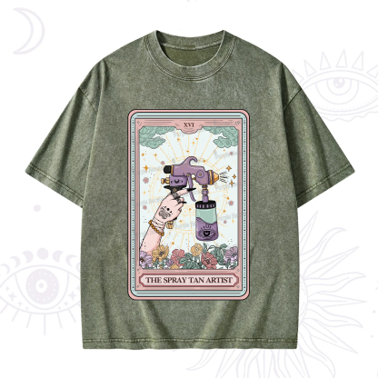 Purplehecate The Spary Tan Artist Tarot Washed T-Shirt