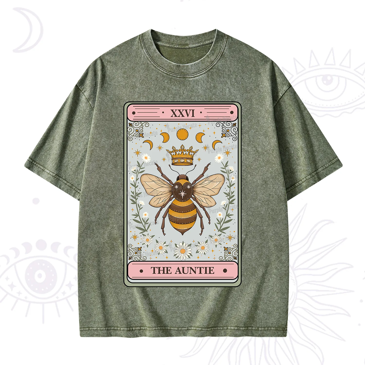 Purplehecate The Auntie Tarot Washed T-Shirt